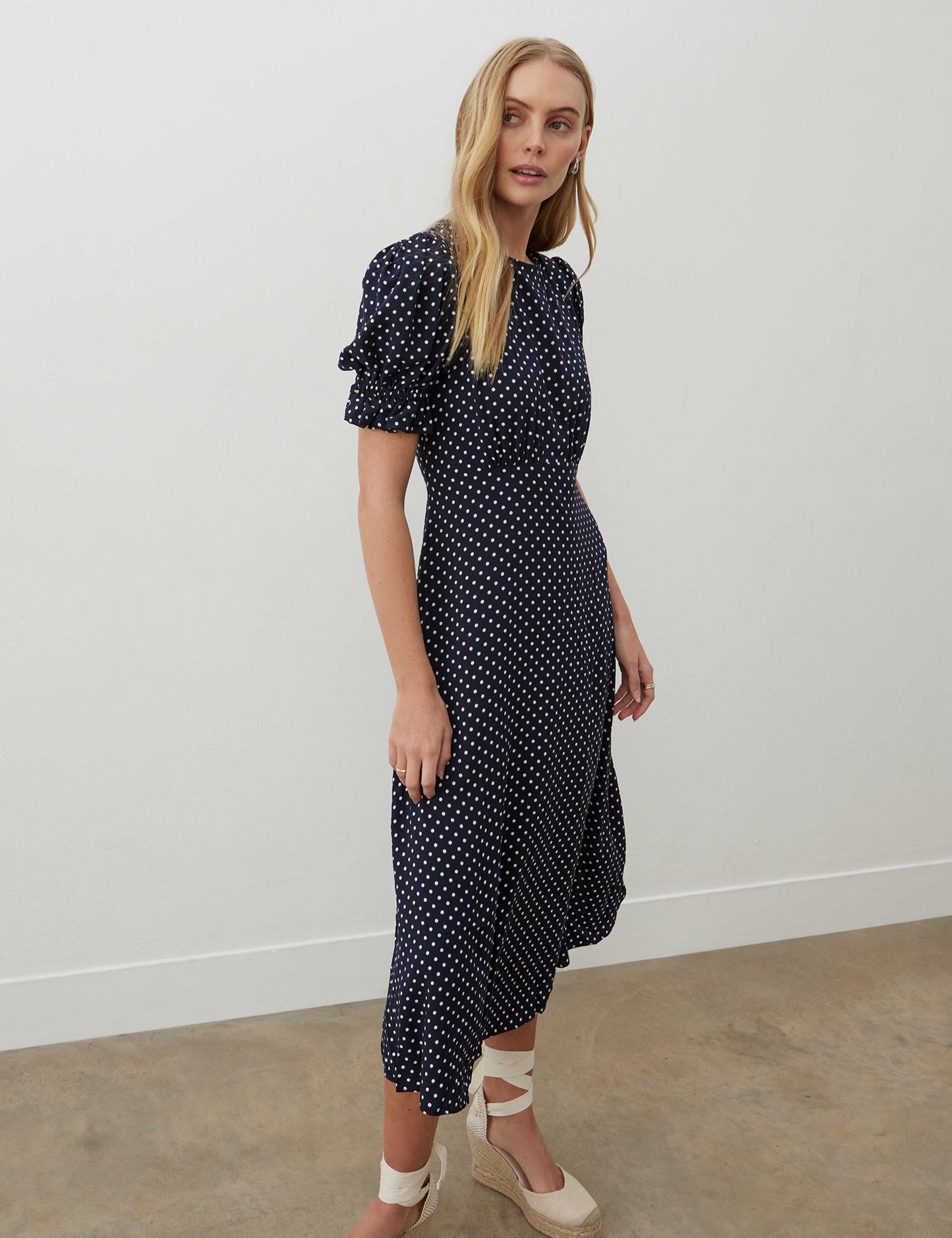 Polka Dot Midi Tea Dress 2 of 4