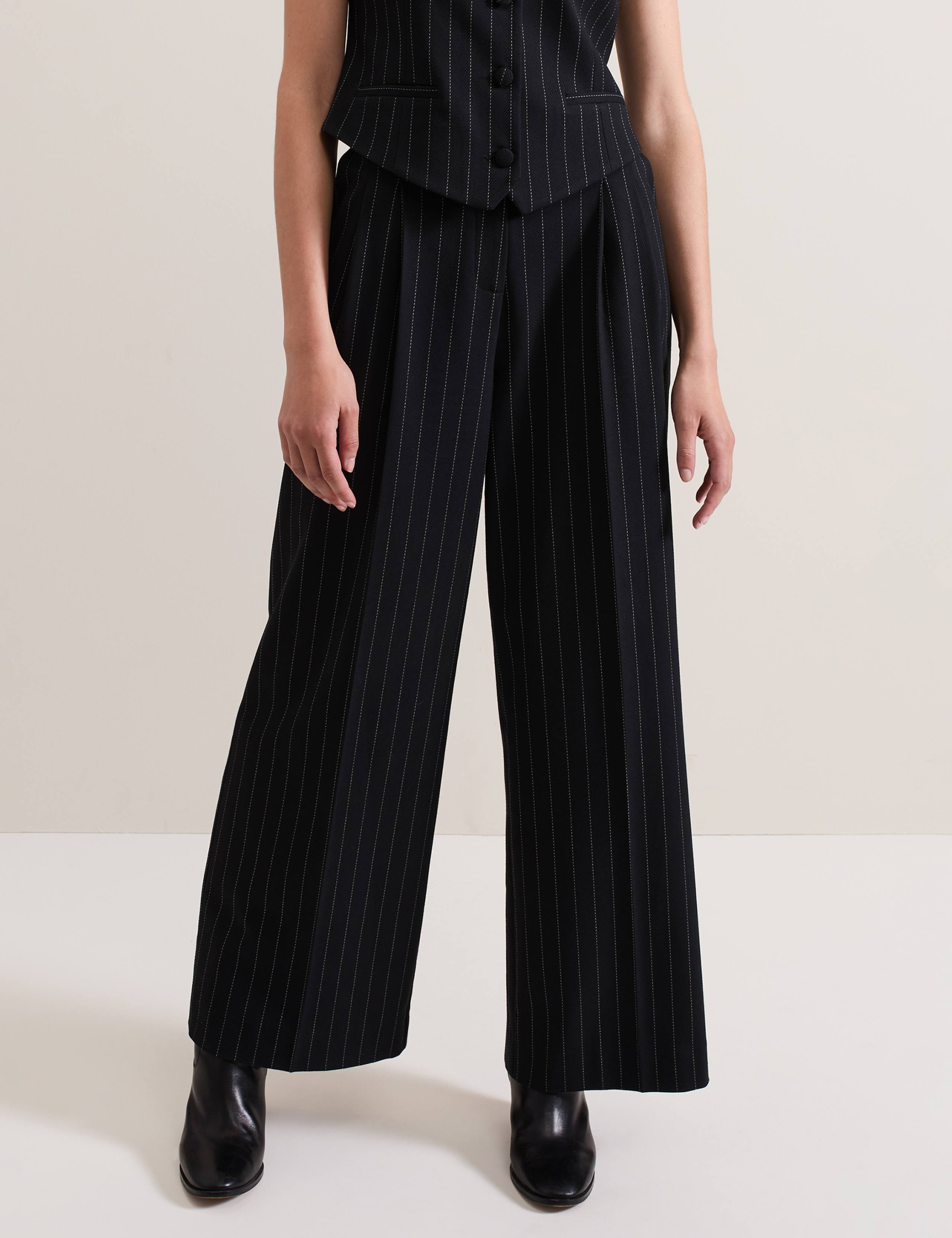 Pinstripe Wide Leg Trousers 4 of 7