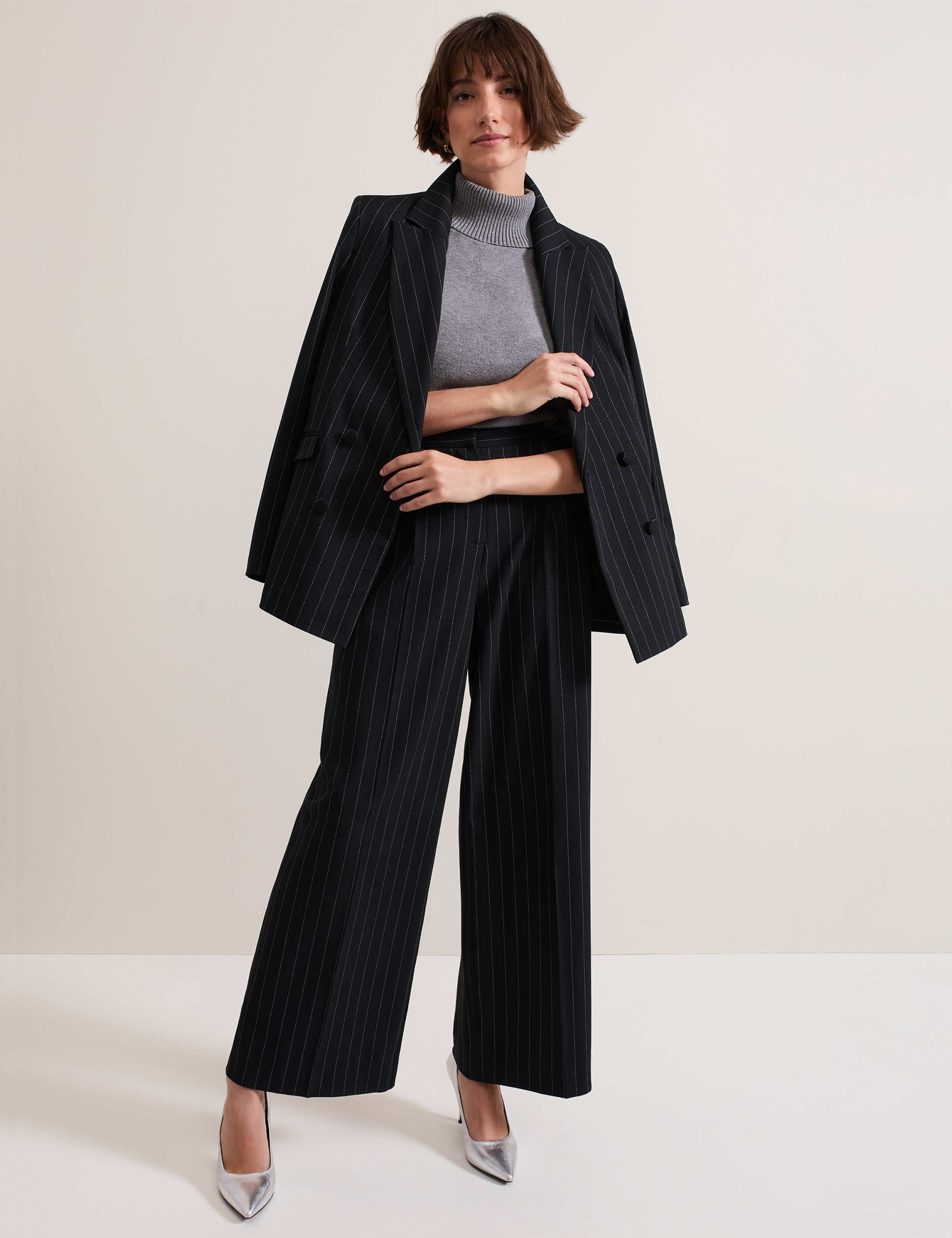 Pinstripe Wide Leg Trousers 7 of 7