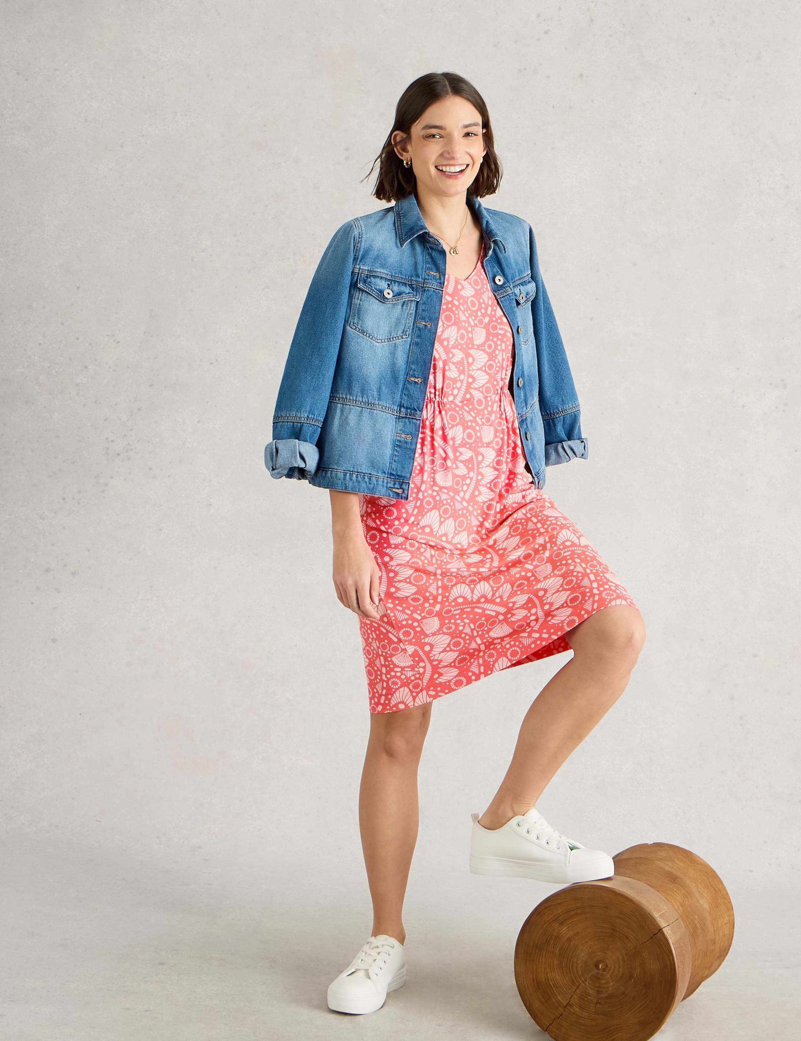 Jersey Printed V-Neck Knee Length Tea Dress 5 of 5