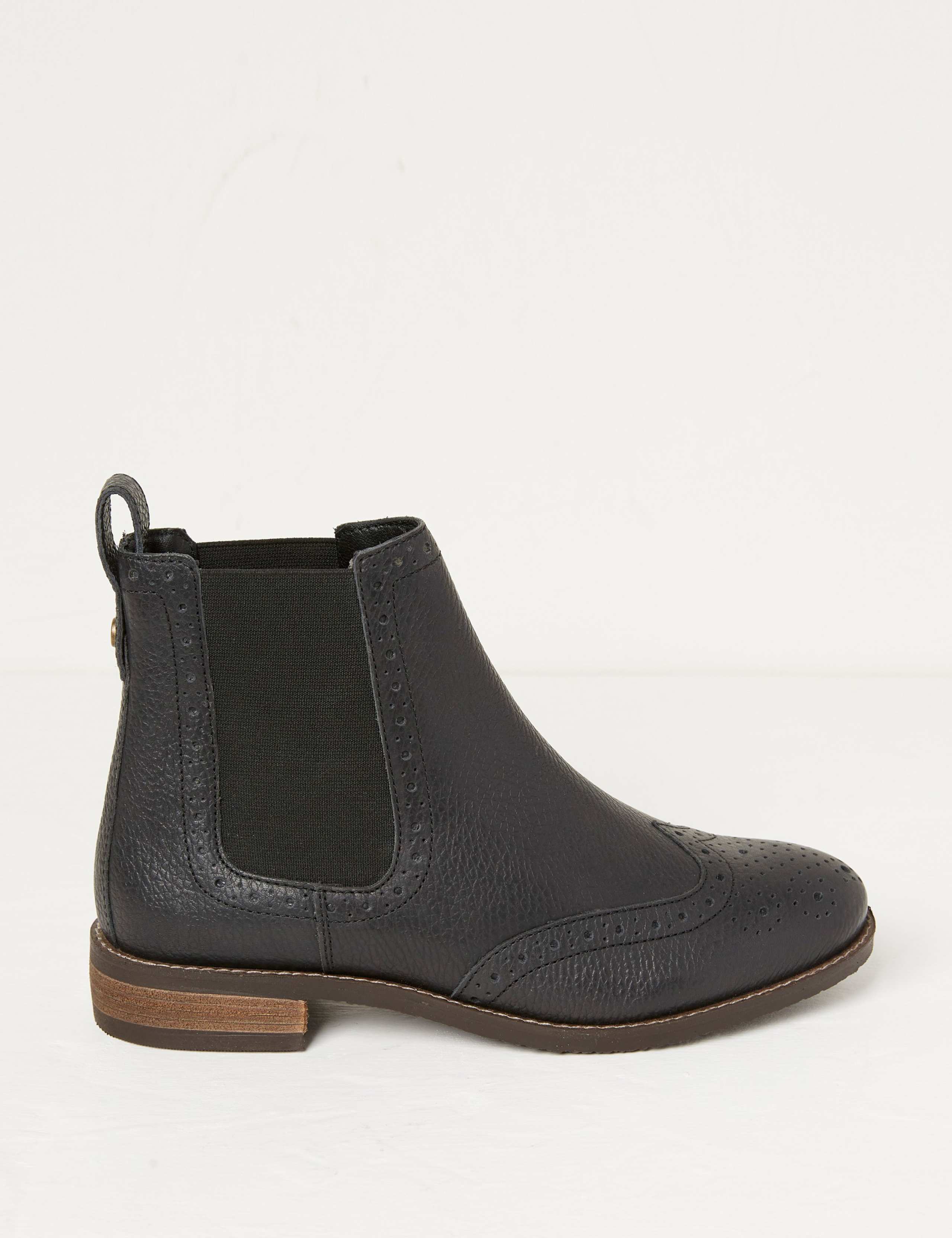 Leather Chelsea Block Heel Ankle Boots 1 of 4