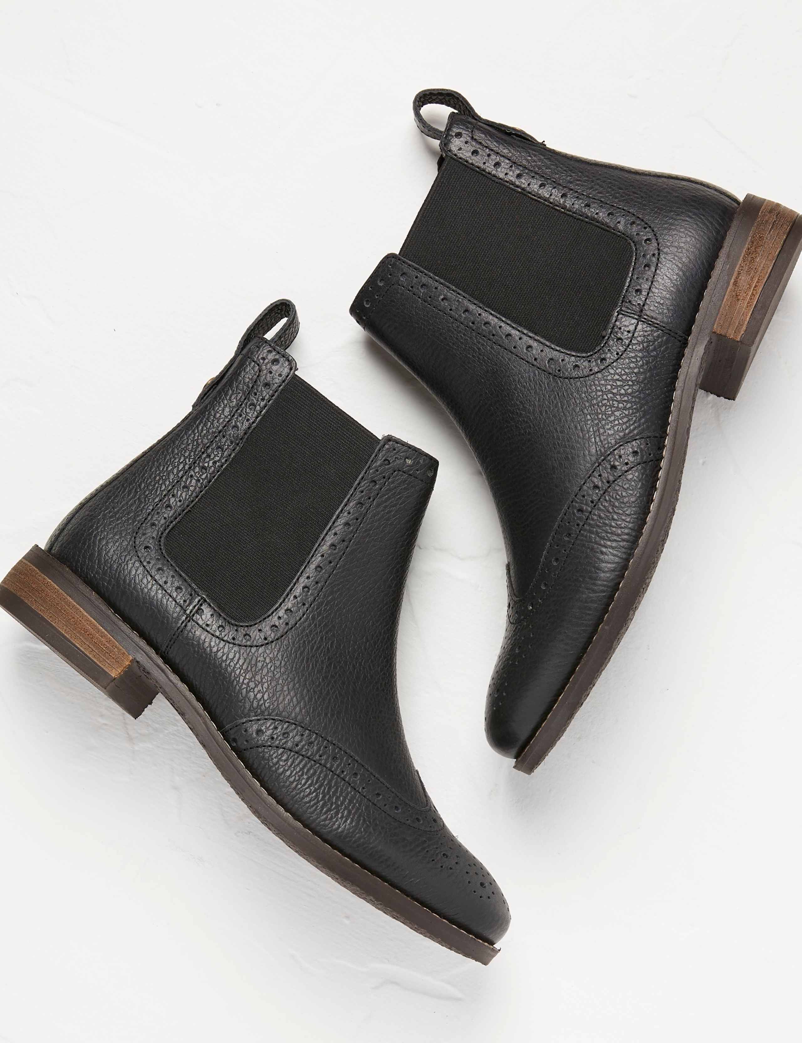 Leather Chelsea Block Heel Ankle Boots 4 of 4