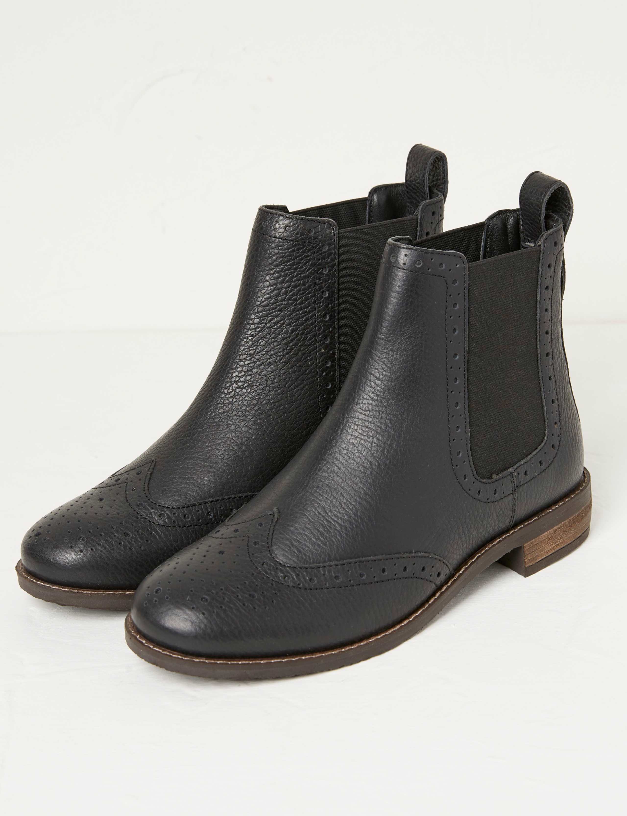 Leather Chelsea Block Heel Ankle Boots 2 of 4