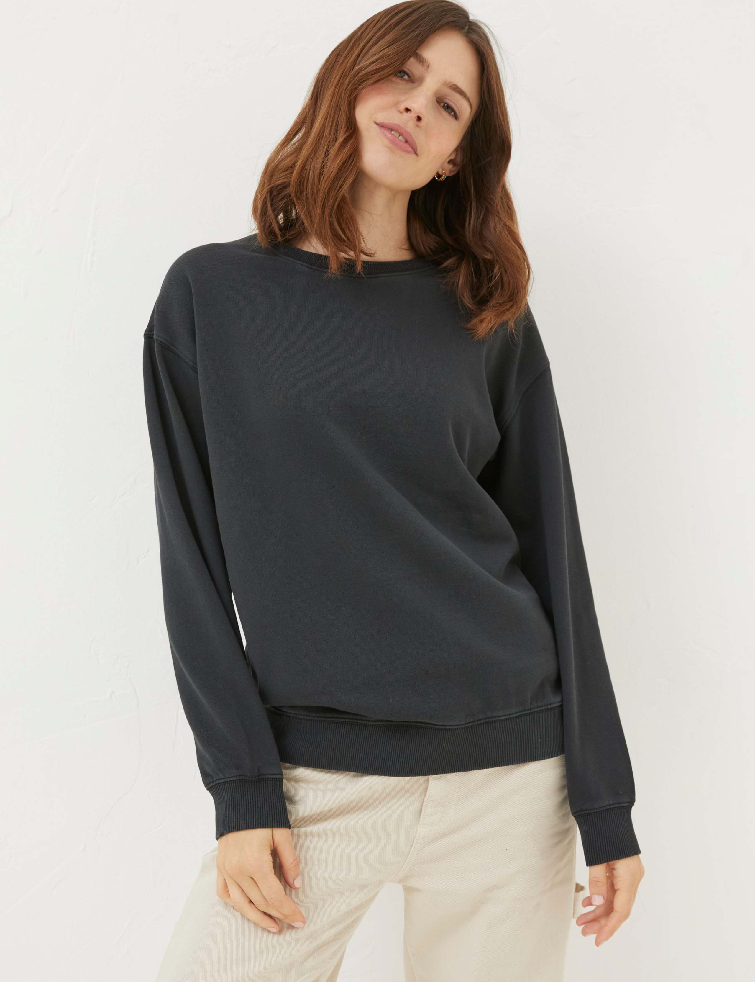 Pure Cotton Crew Neck Sweat-shirt 1 of 4