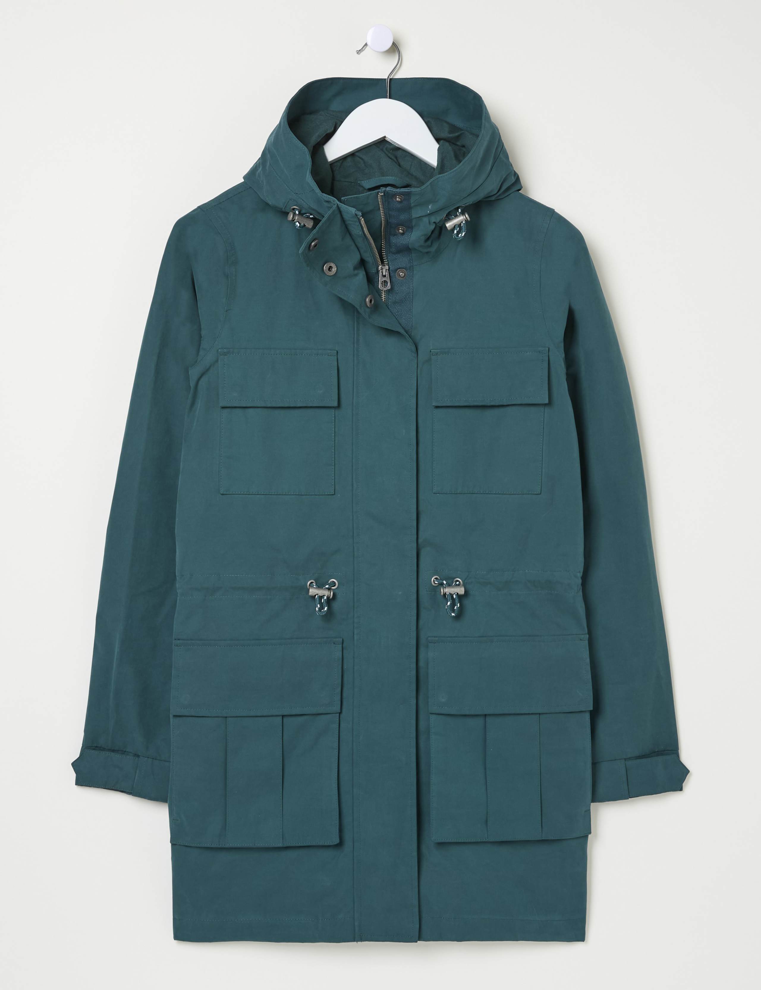 Cotton Blend Waterproof Waisted Longline Coat 2 of 5