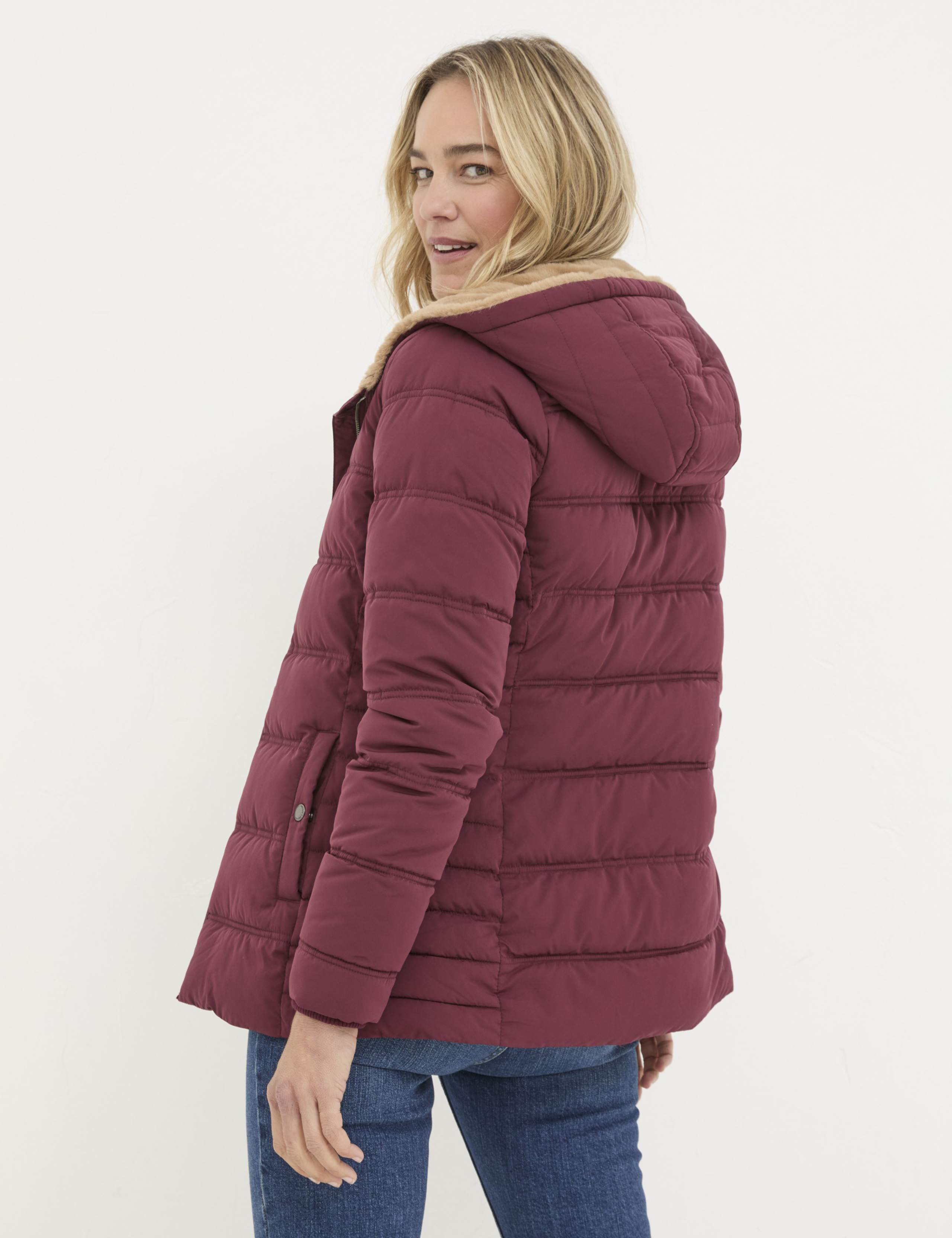 Faux Fur Lined Short Puffer Coat 3 of 6