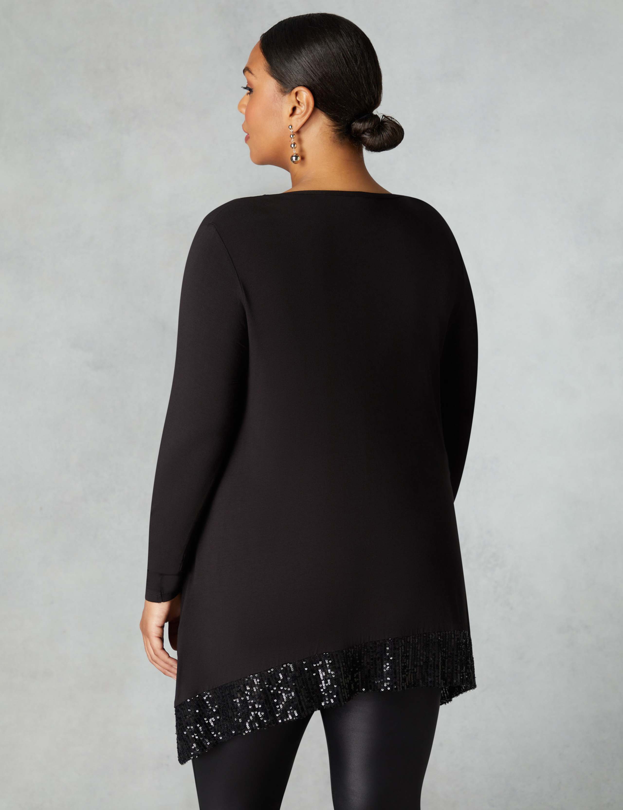 Jersey Sequin Embellished V-Neck Tunic 4 of 4