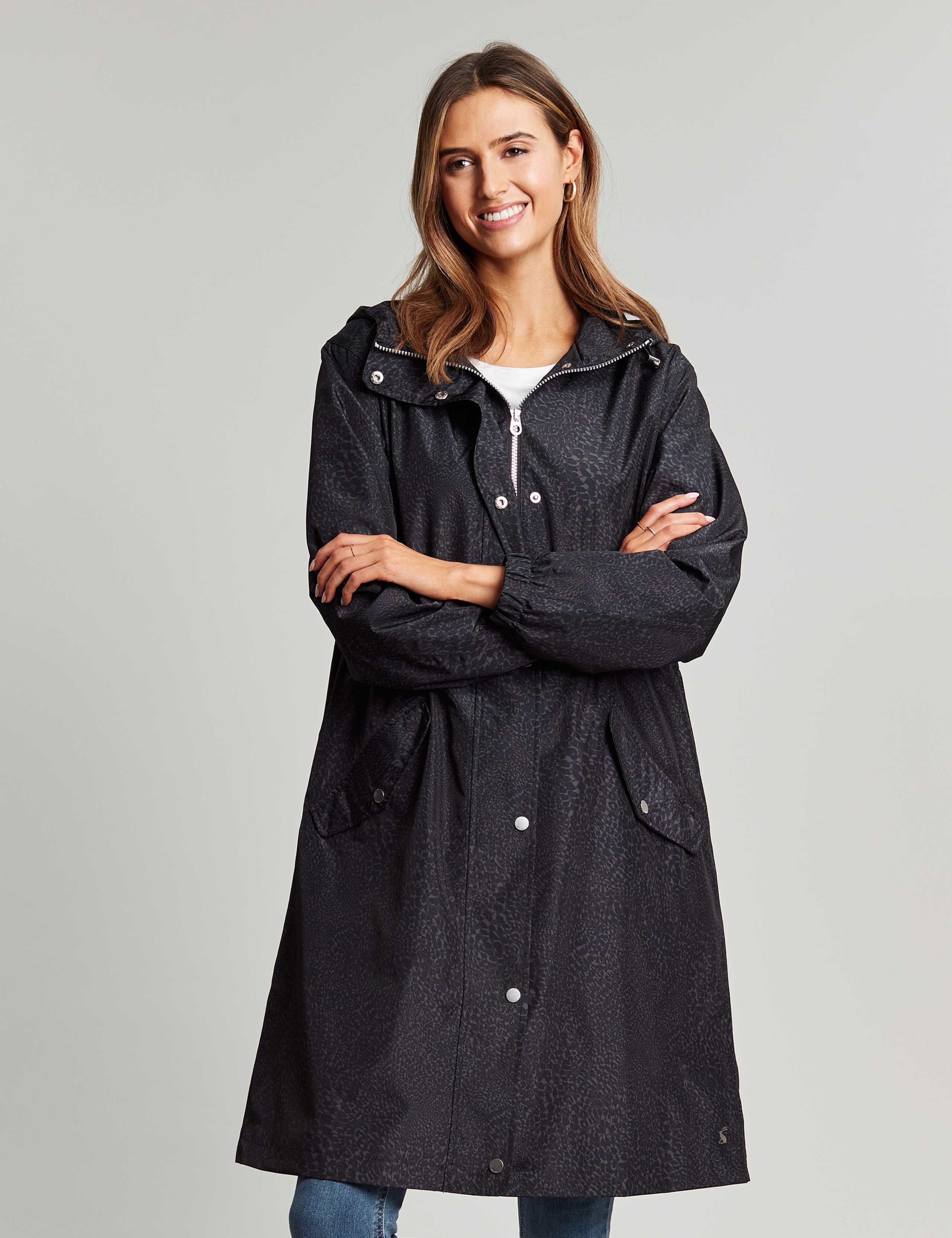 Waterproof Leopard Print Longline Raincoat 1 of 8