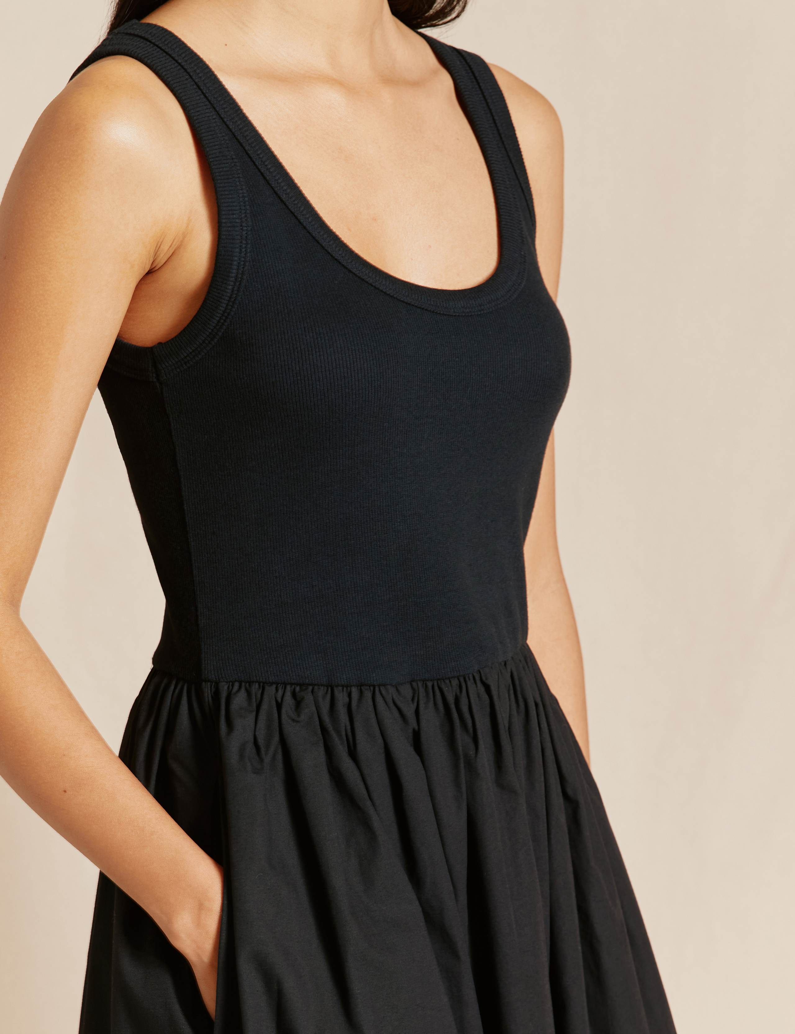 Pure Cotton Scoop Neck Midi Waisted Dress 4 of 5