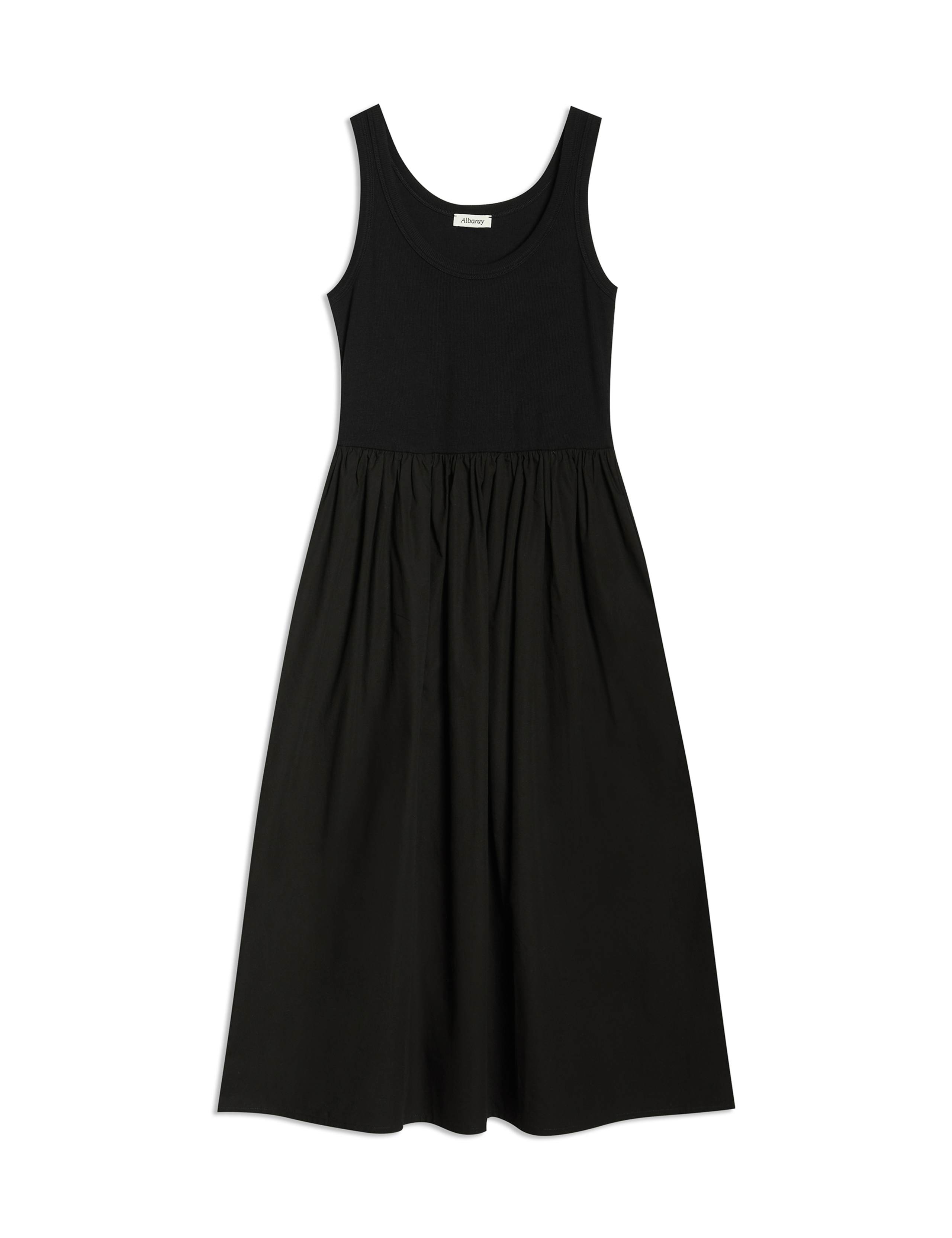 Pure Cotton Scoop Neck Midi Waisted Dress 2 of 5