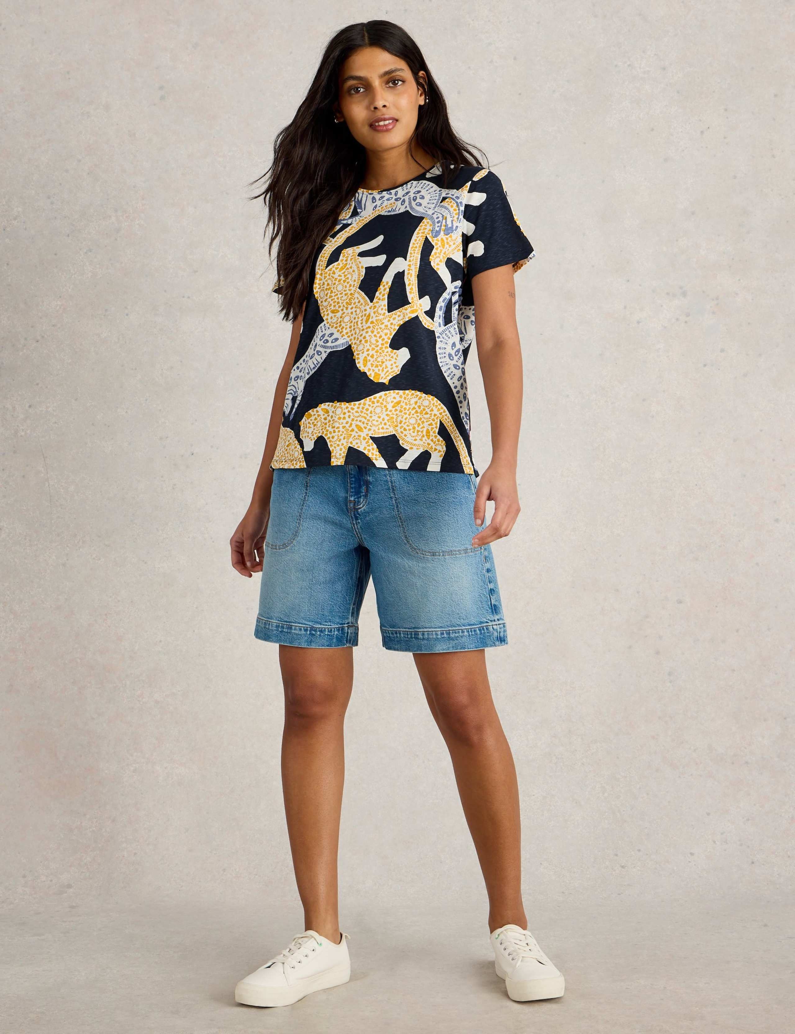 Pure Cotton Animal Print T-Shirt 3 of 6