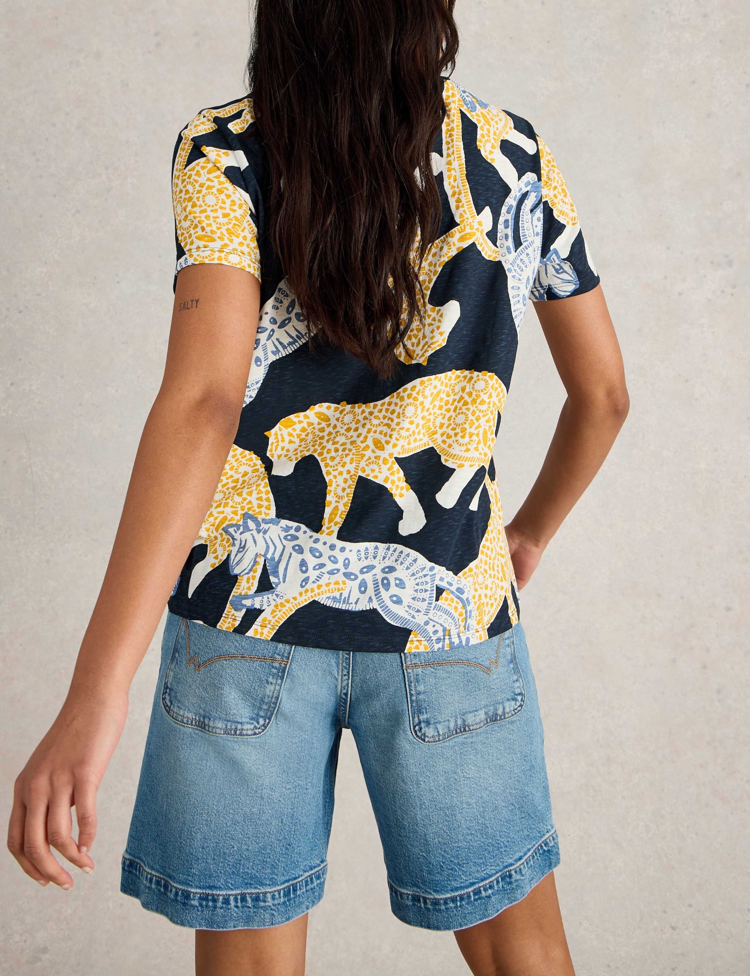 Pure Cotton Animal Print T-Shirt 4 of 6