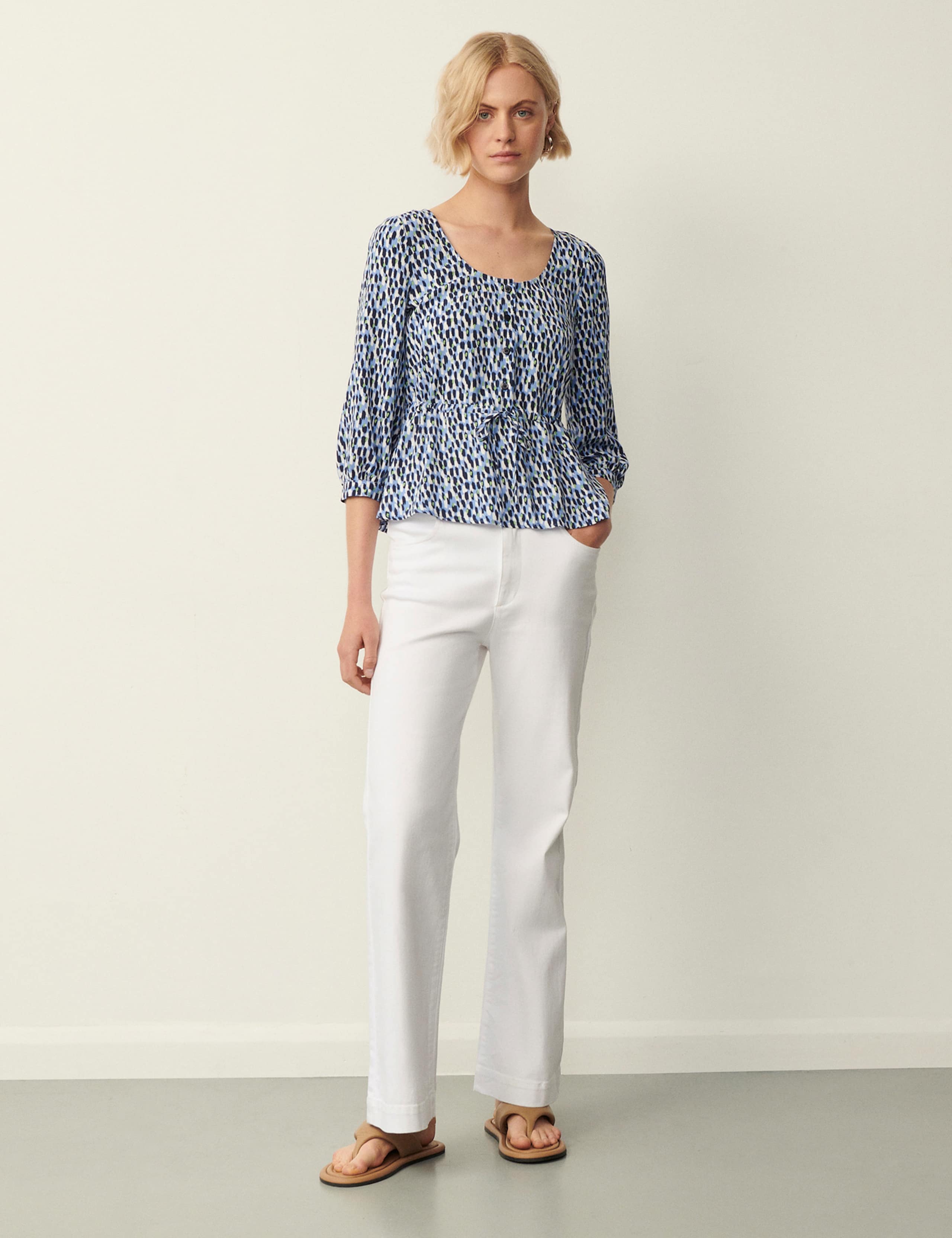 Printed Tie Front Top 1 of 4