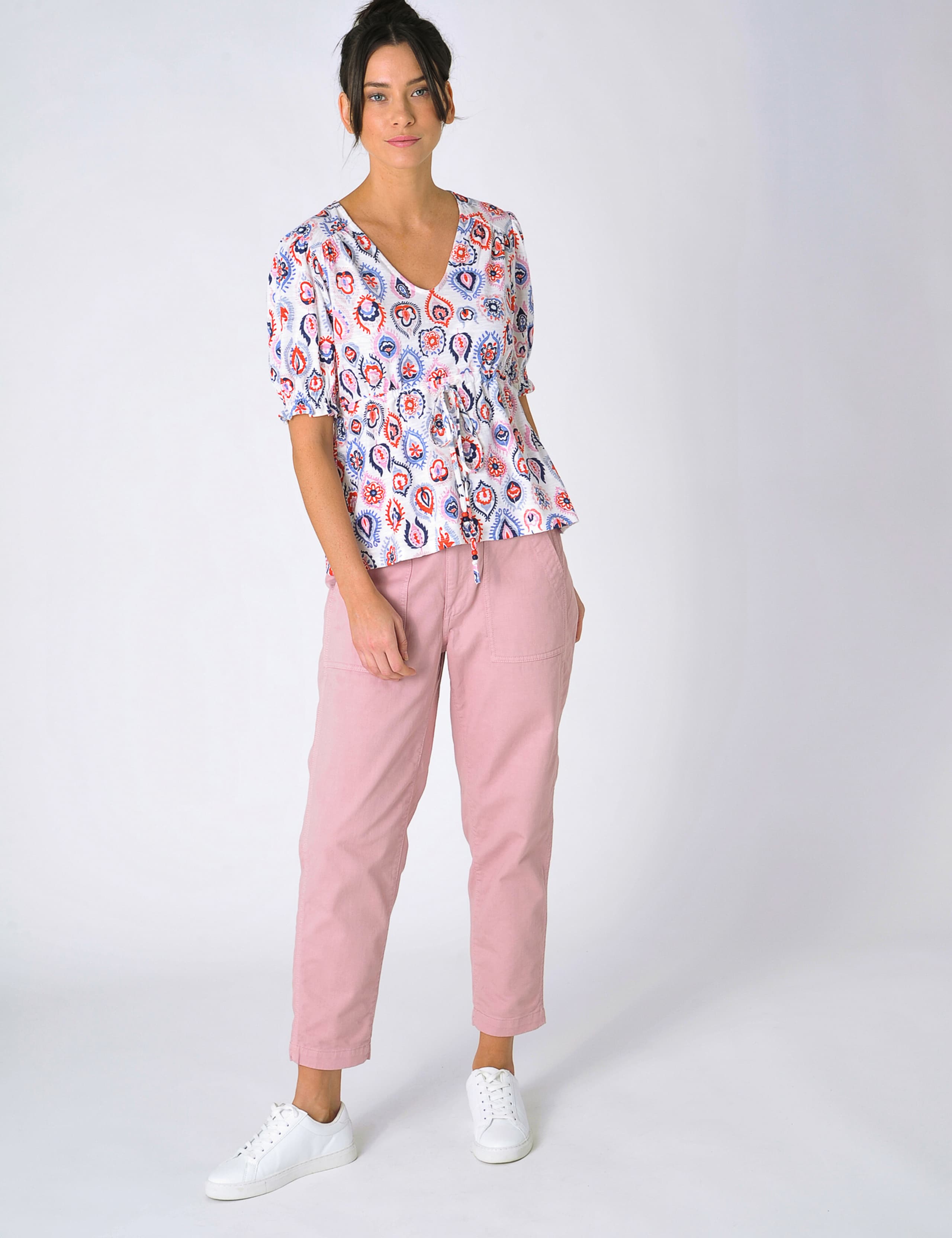 Cotton Modal Blend Printed Peplum Top 6 of 6