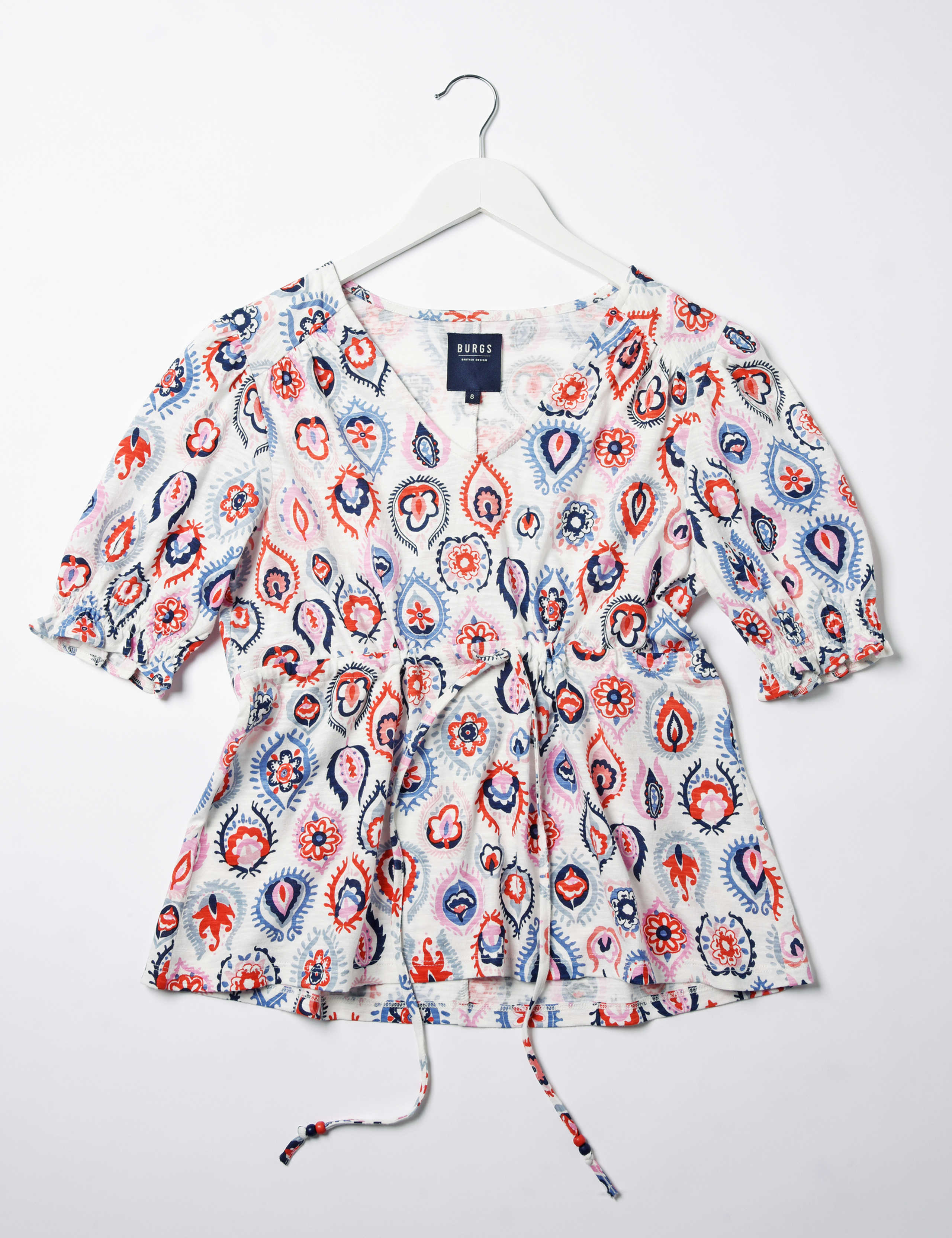 Cotton Modal Blend Printed Peplum Top 2 of 6