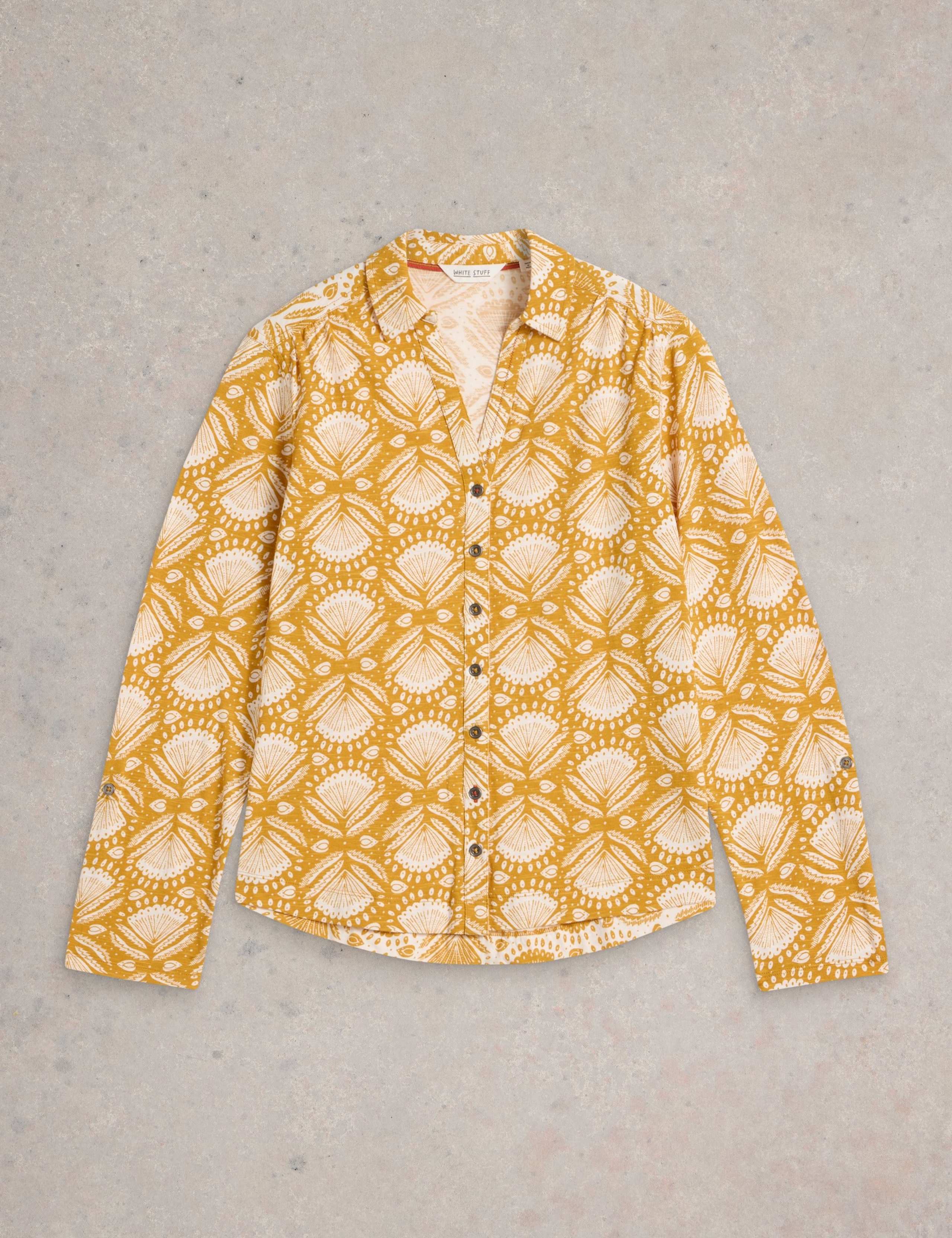 Pure Cotton Floral Button Through Annie Jersey Shirt 2 of 6