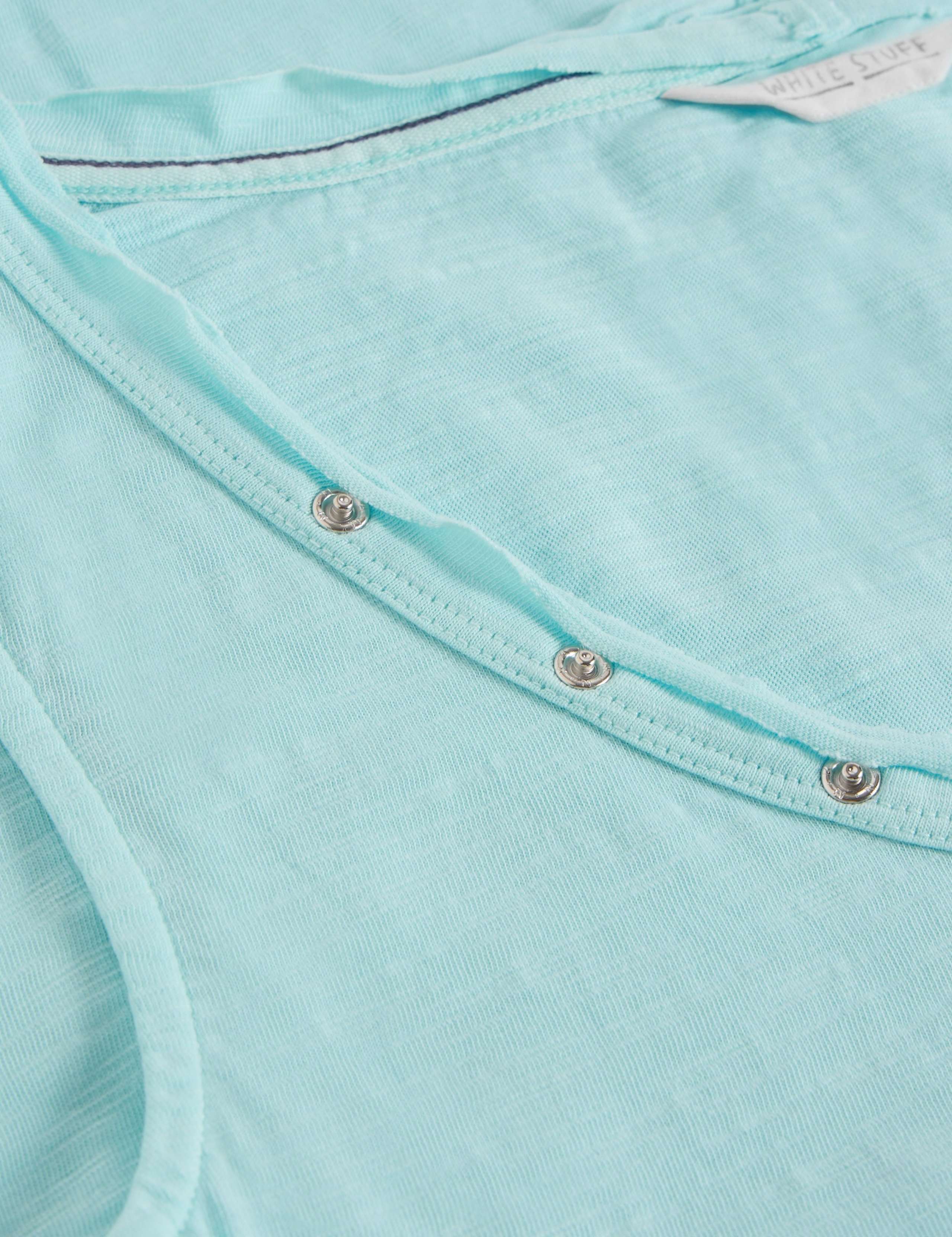 Pure Cotton Scoop Neck Button Detail Vest Top 6 of 6