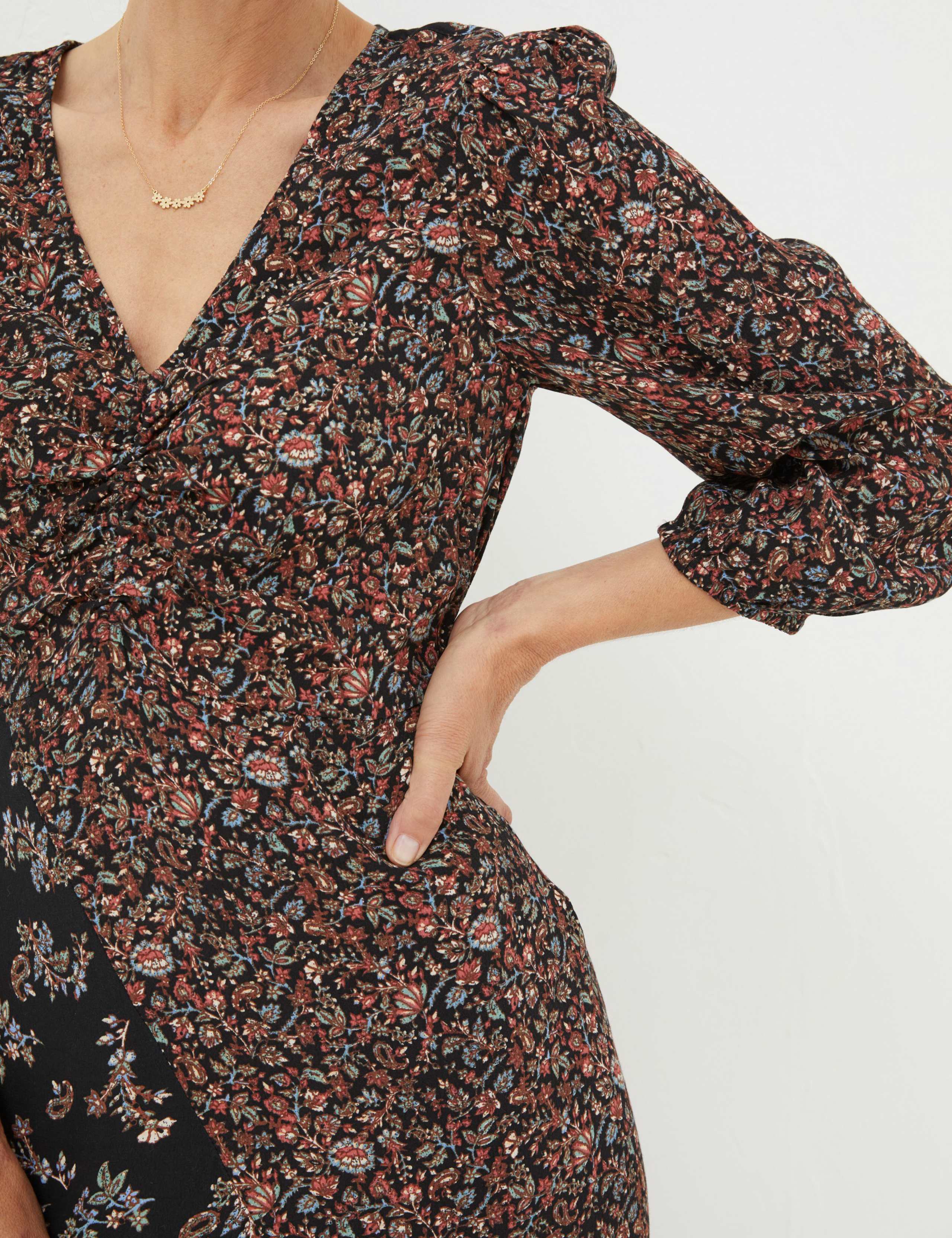 Floral V-Neck Midi Tiered Dress 4 of 5