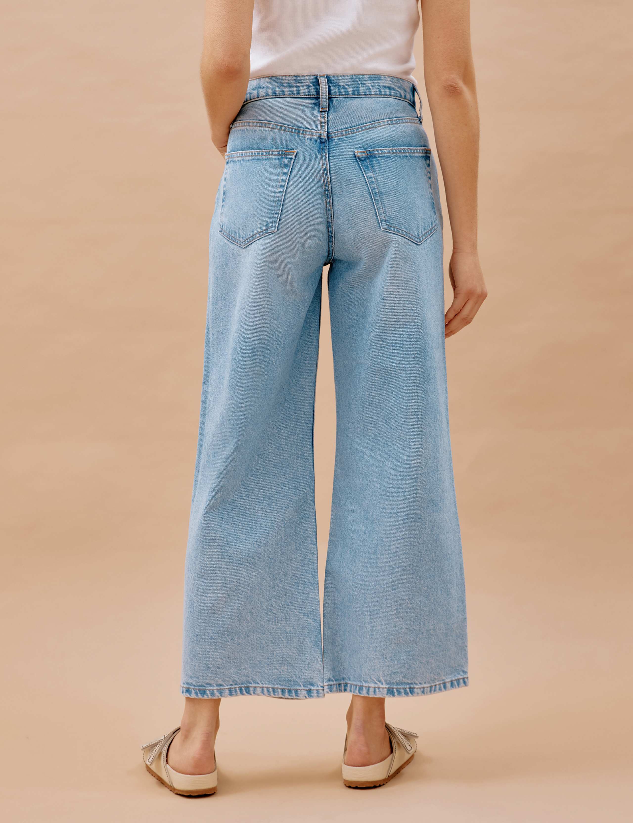 Mid Rise Wide Leg Cropped Jeans 4 of 5