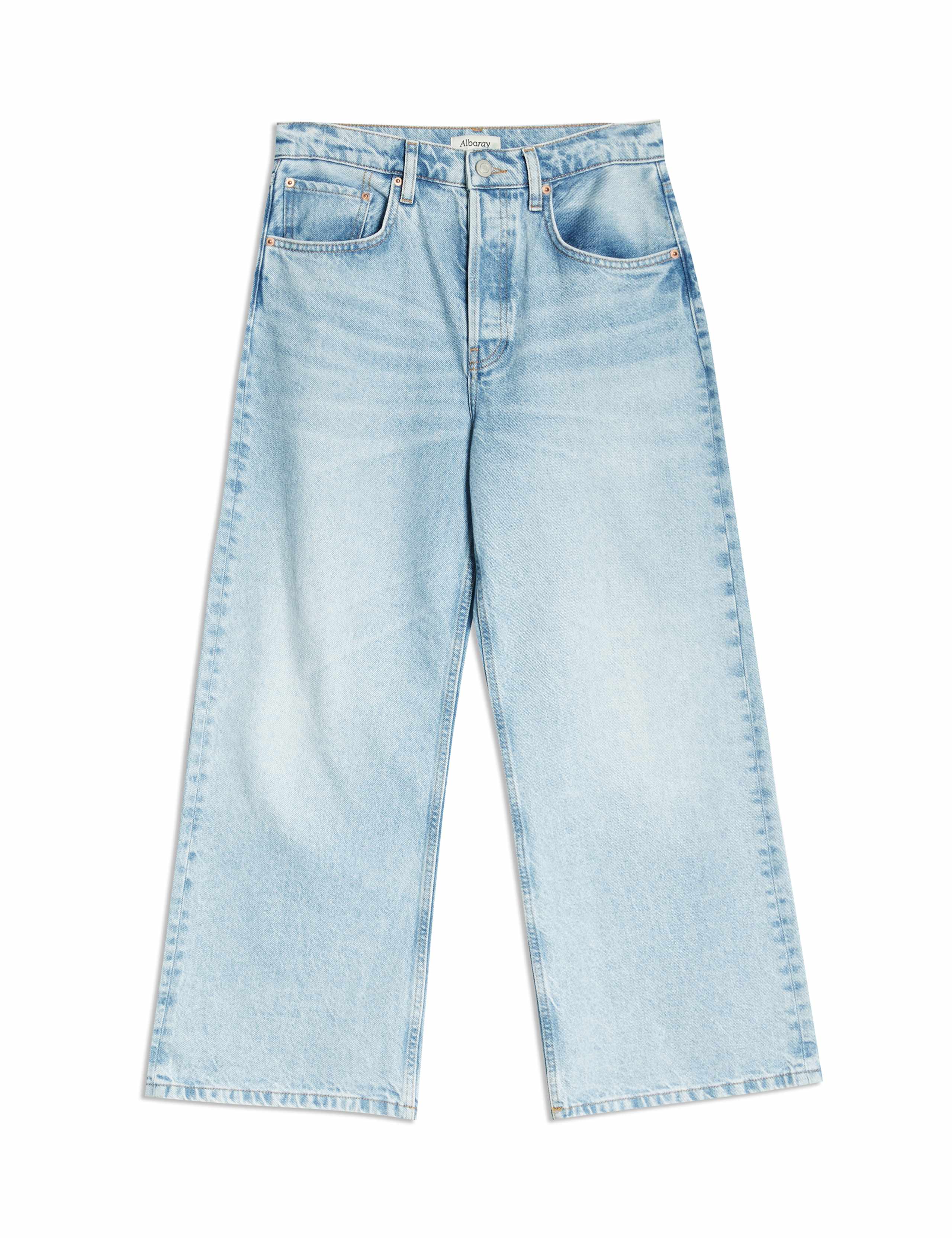 Mid Rise Wide Leg Cropped Jeans 2 of 5
