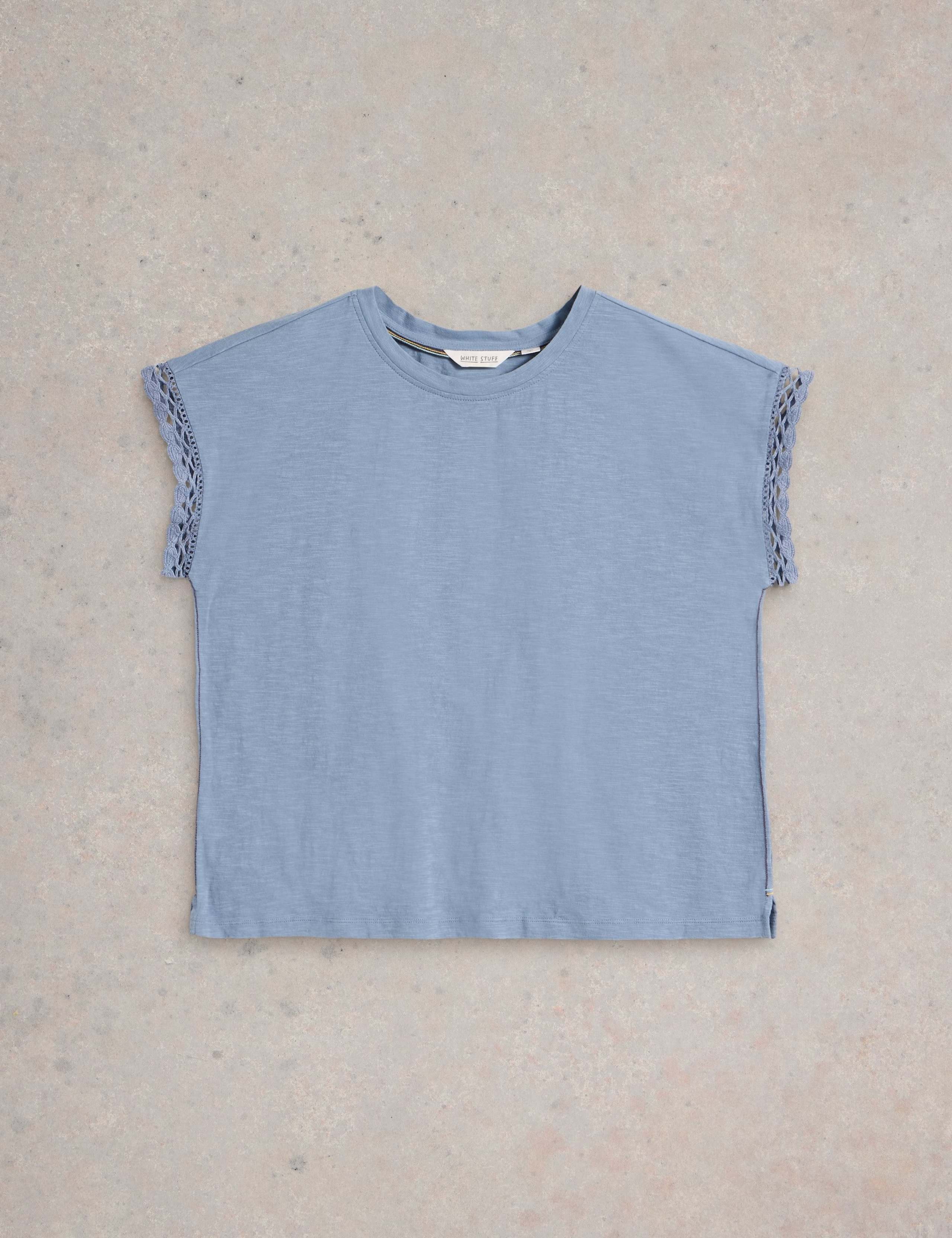 Pure Cotton Lace Trim T-Shirt 2 of 6