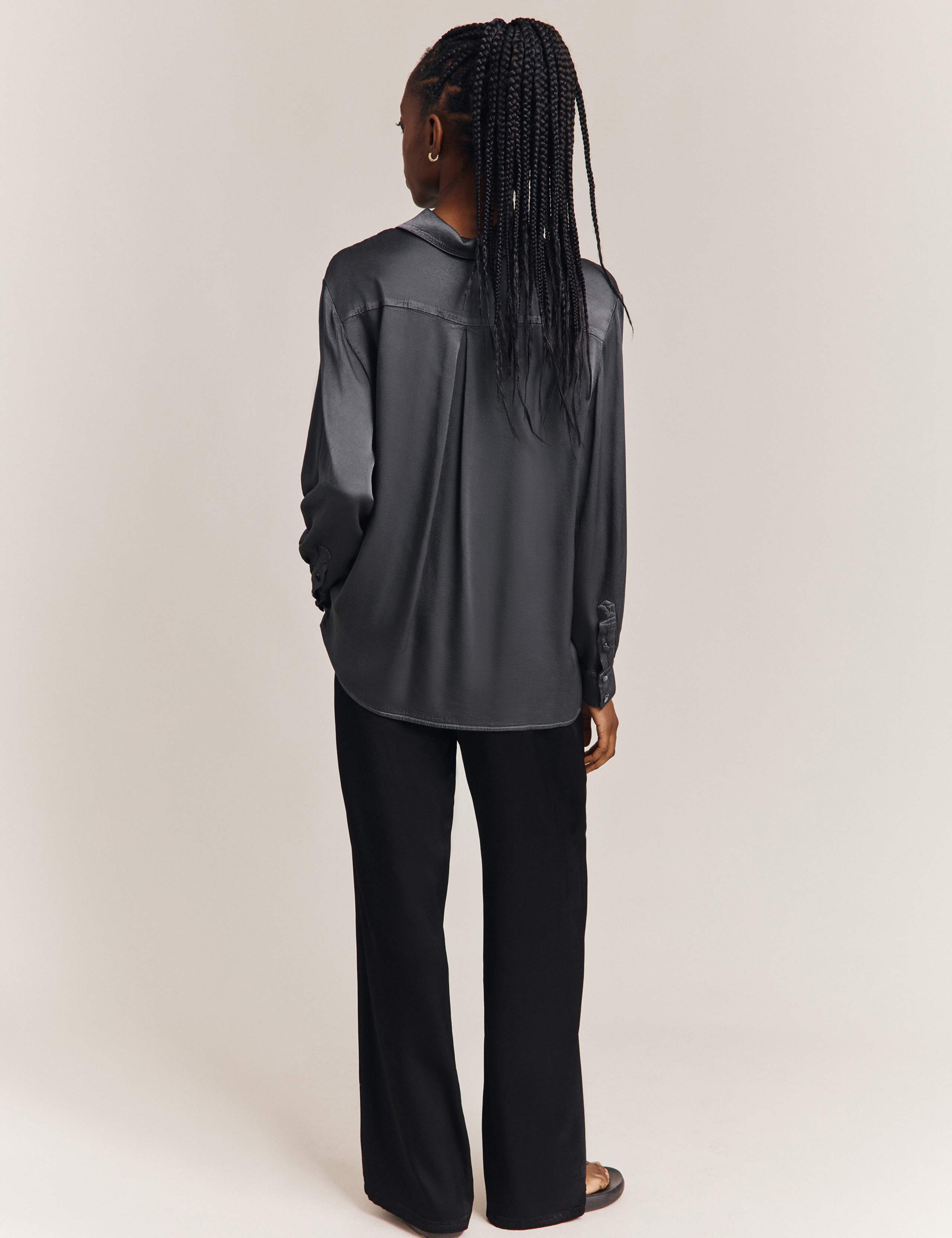 Satin Wide Leg Trousers 2 of 3