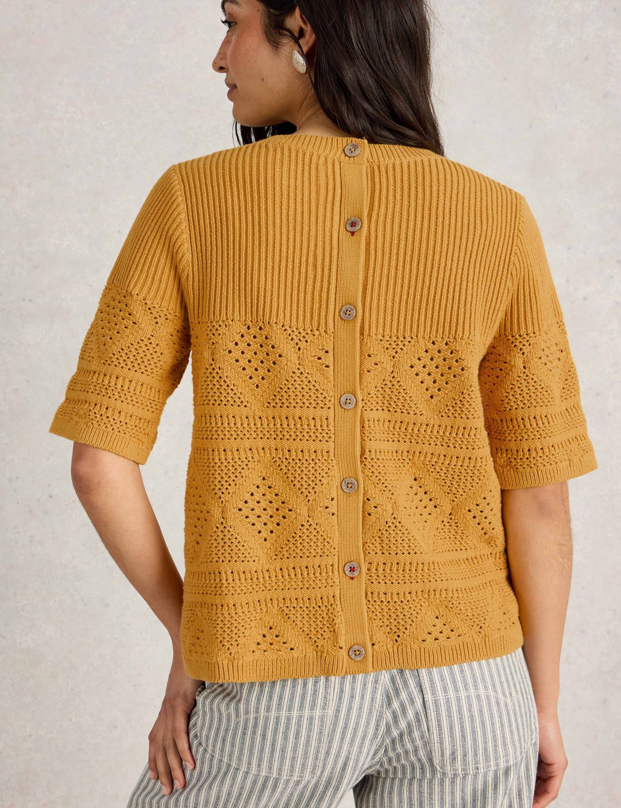 Pure Cotton Stitch Detail Knitted Top 4 of 6
