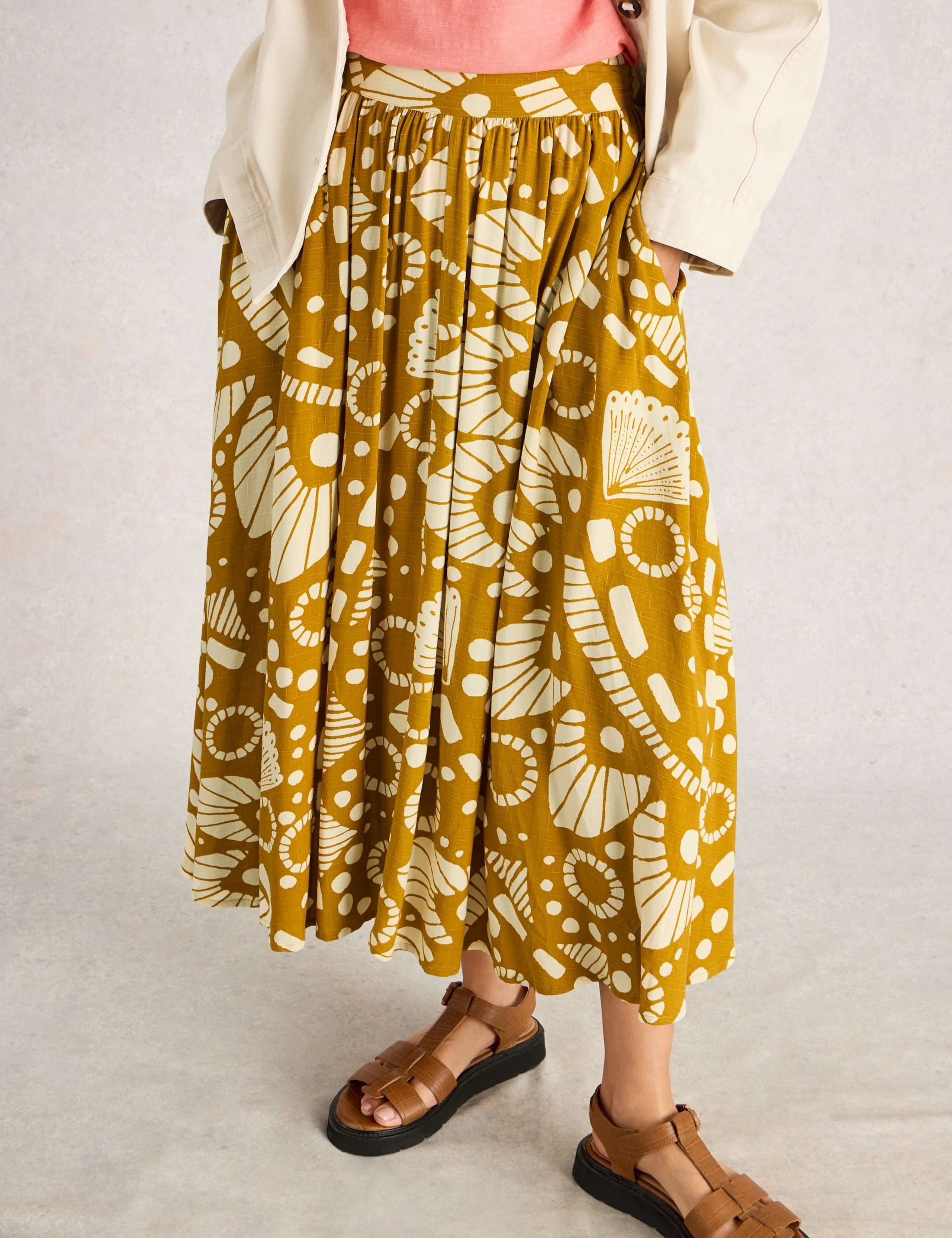 Printed Midi A-Line Skirt 3 of 6