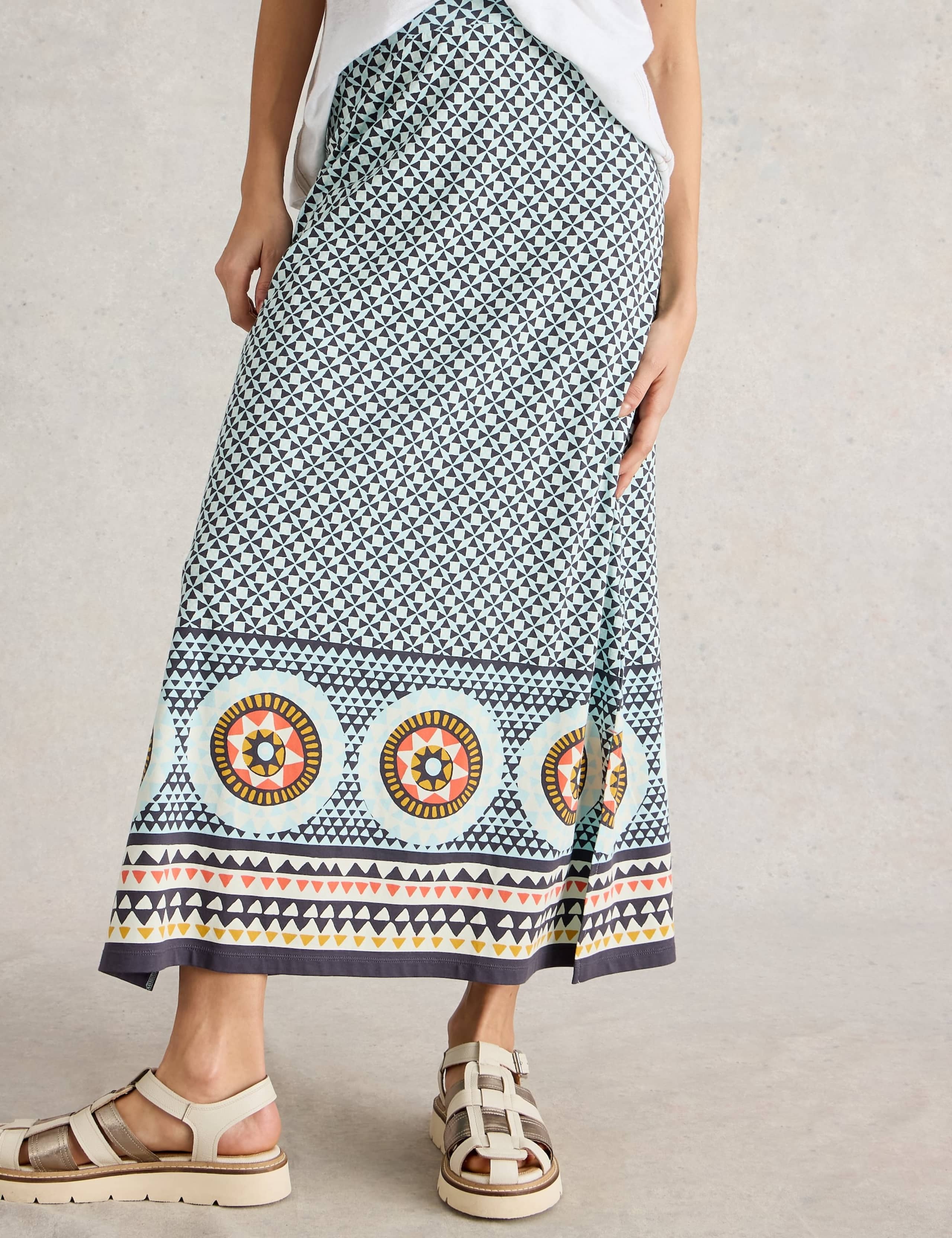 Jersey Printed Maxi Column Skirt 3 of 6