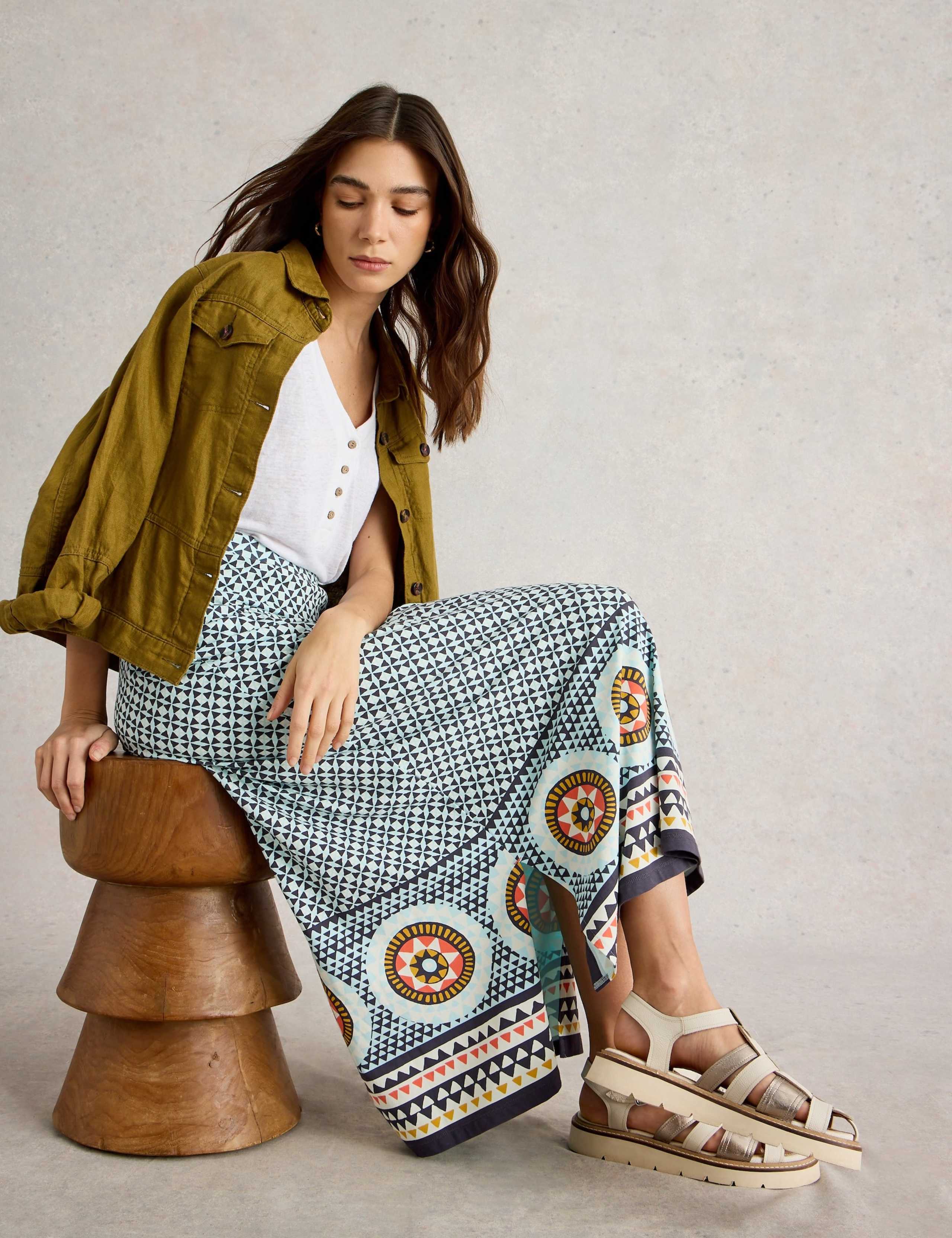 Jersey Printed Maxi Column Skirt 5 of 6