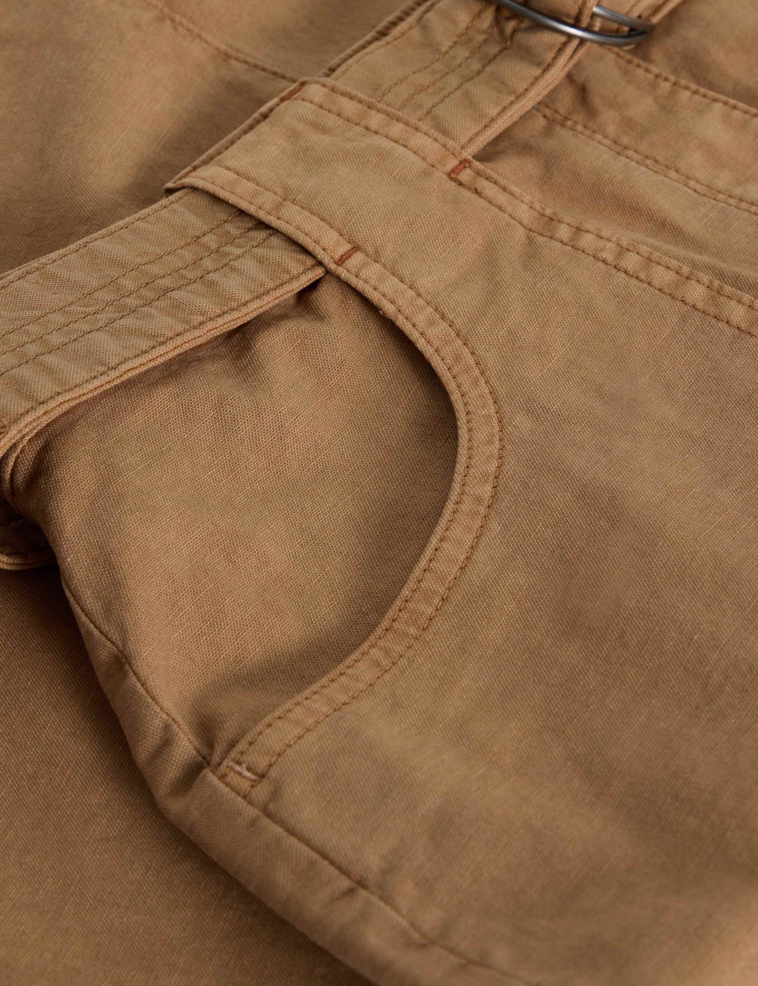 Cotton Rich A-Line Skirt with Linen 6 of 6
