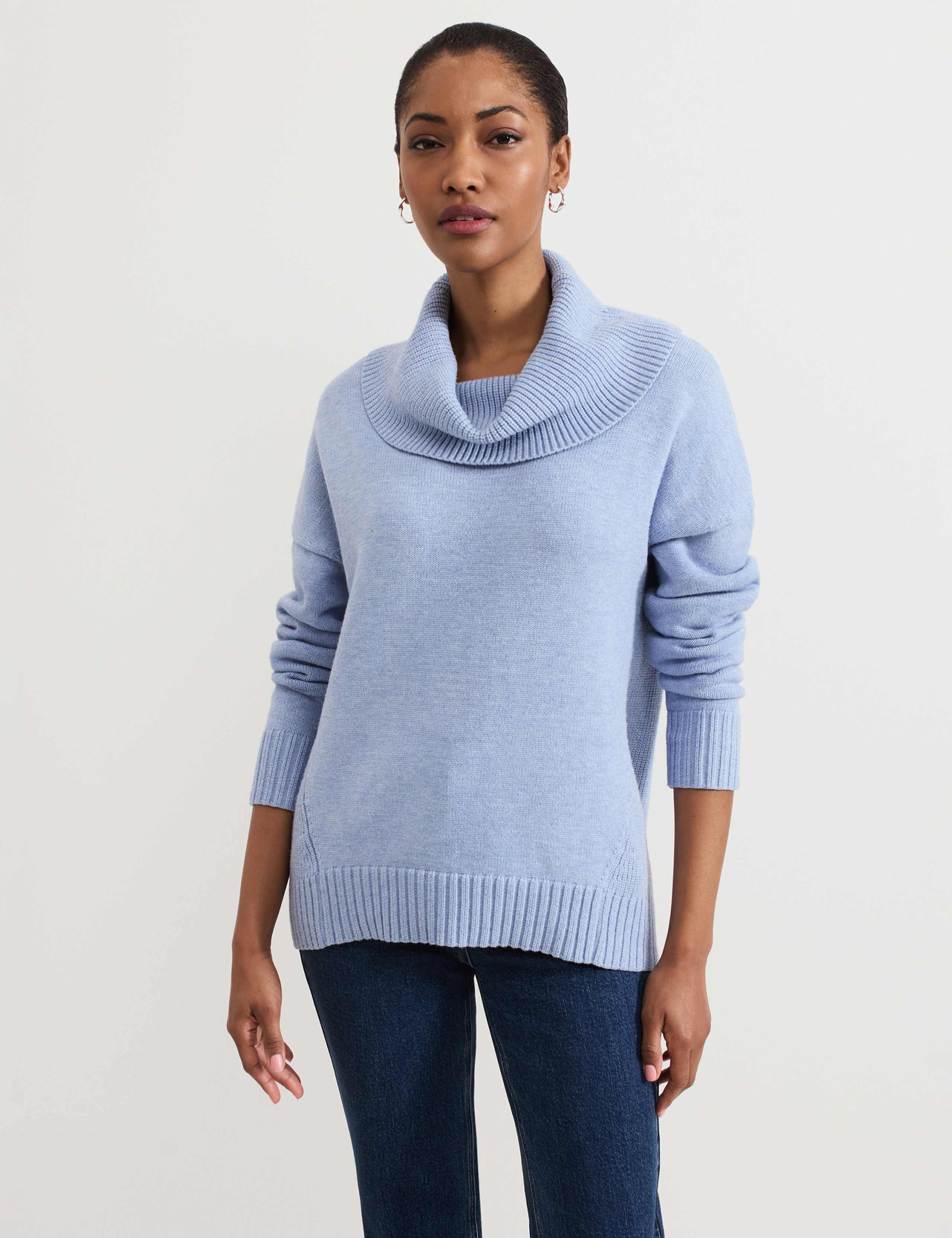 Neck Comfy Jumpers Textured Cowl Neck Jumper