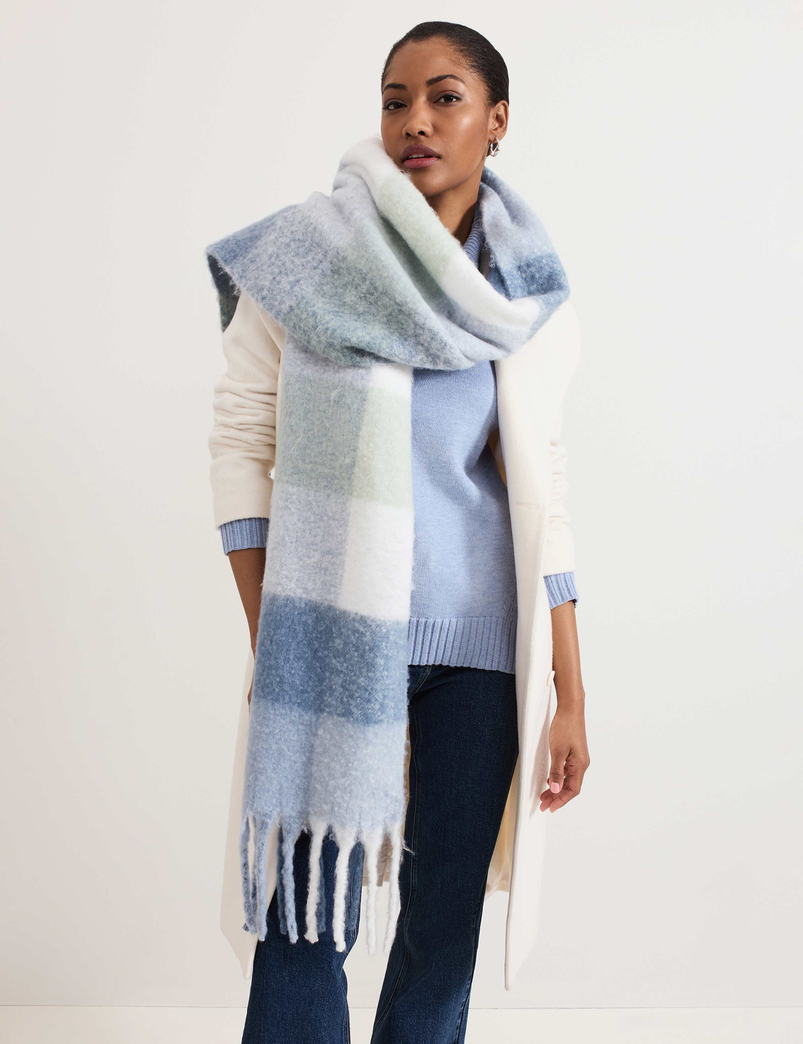 Stradivarius Womens Checked Scarf Checked Scarf Women's Fashion