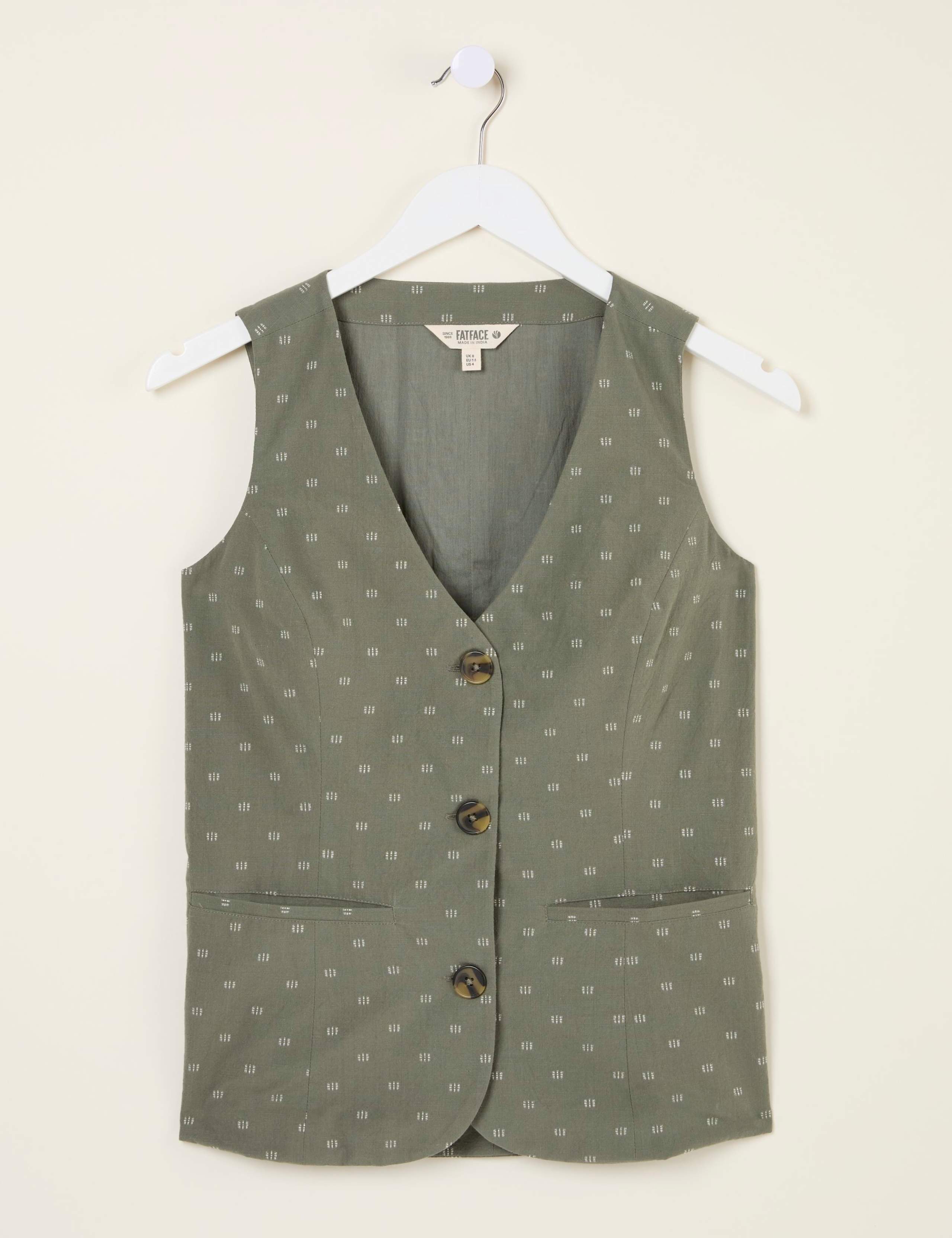 Pure Cotton Embroidered V-Neck Waistcoat 2 of 6