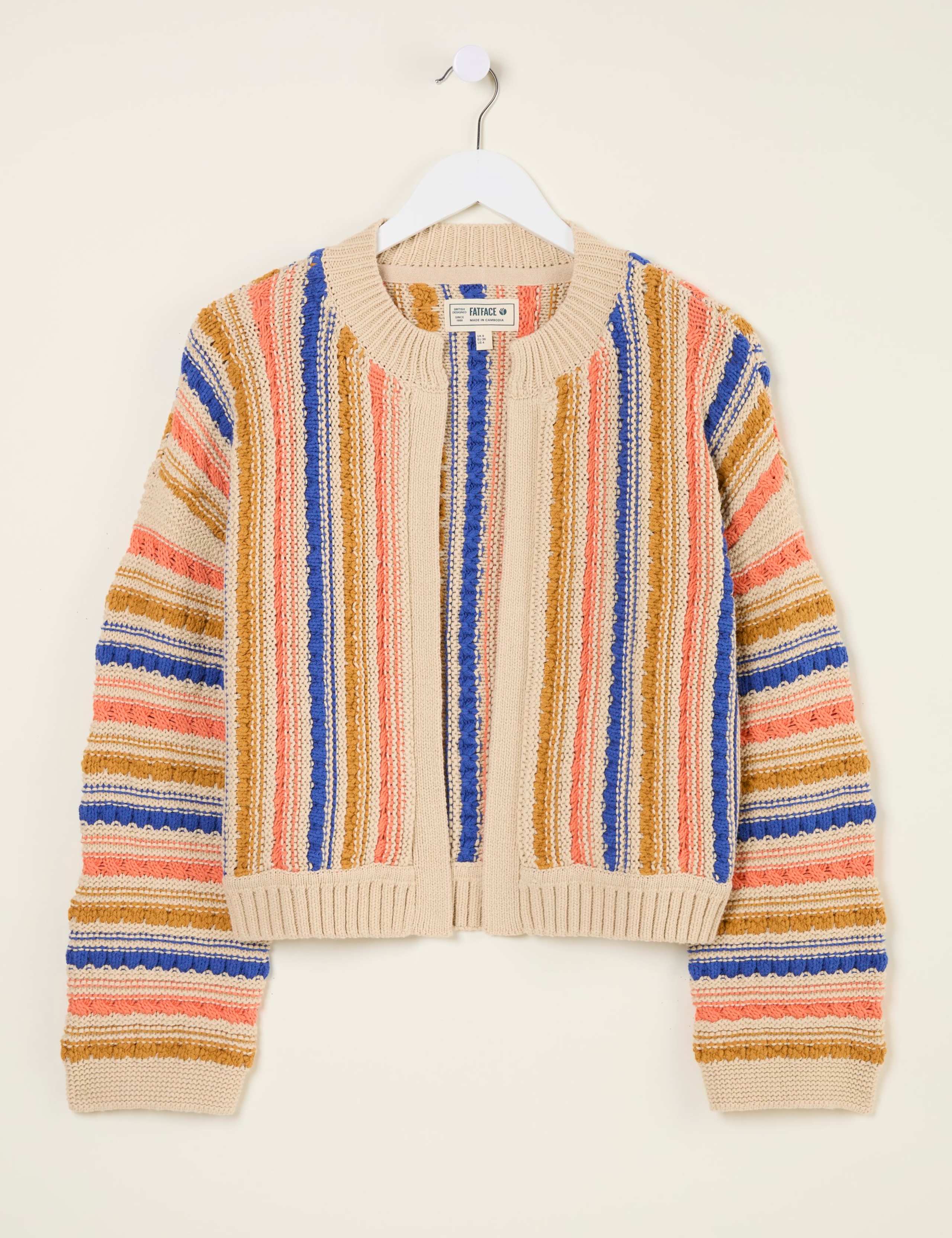 Pure Cotton Striped Open Front Cardigan 2 of 5