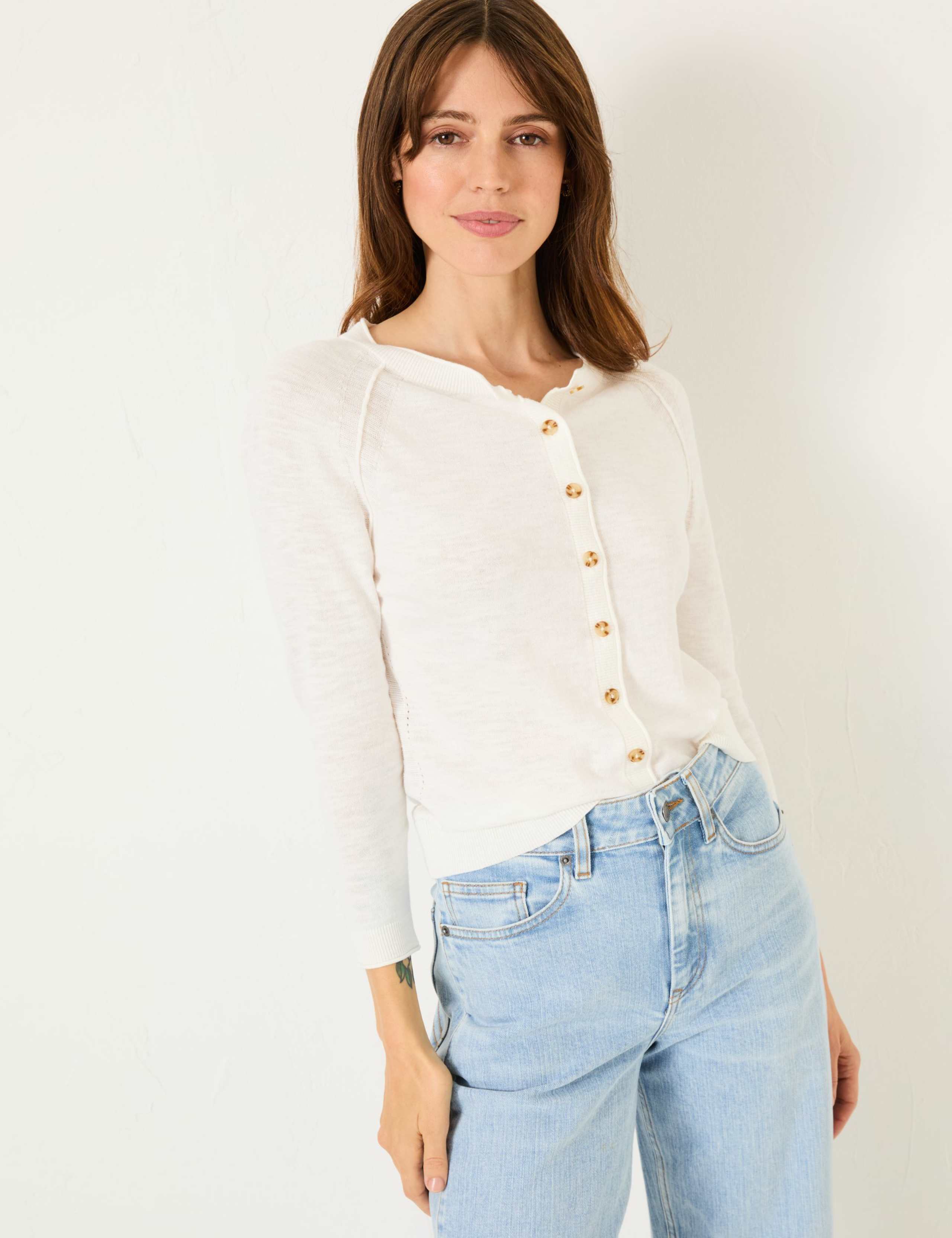 Pure Cotton Textured Cardigan 6 of 10