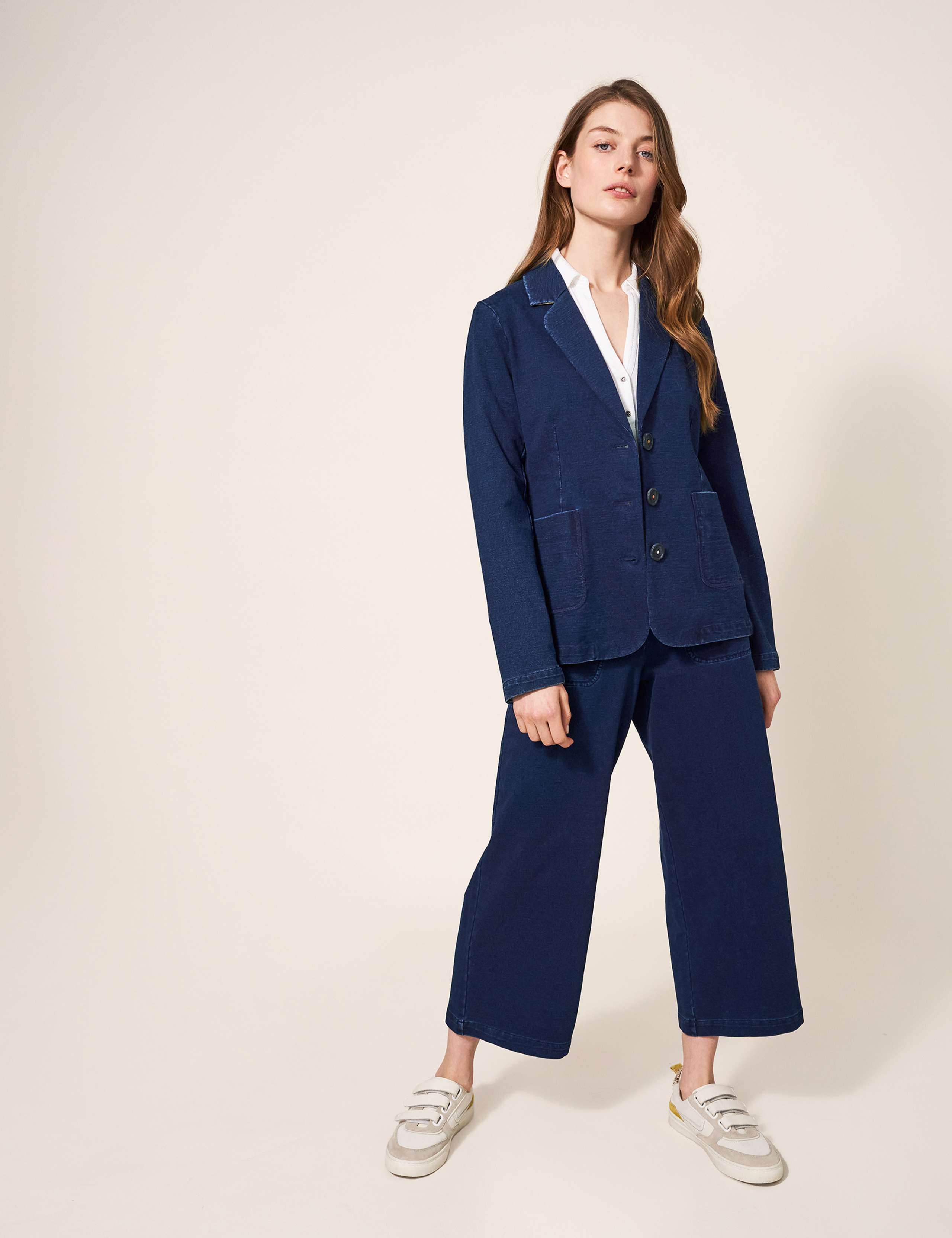 Cotton Rich Wide Leg Cropped Trousers 5 of 6