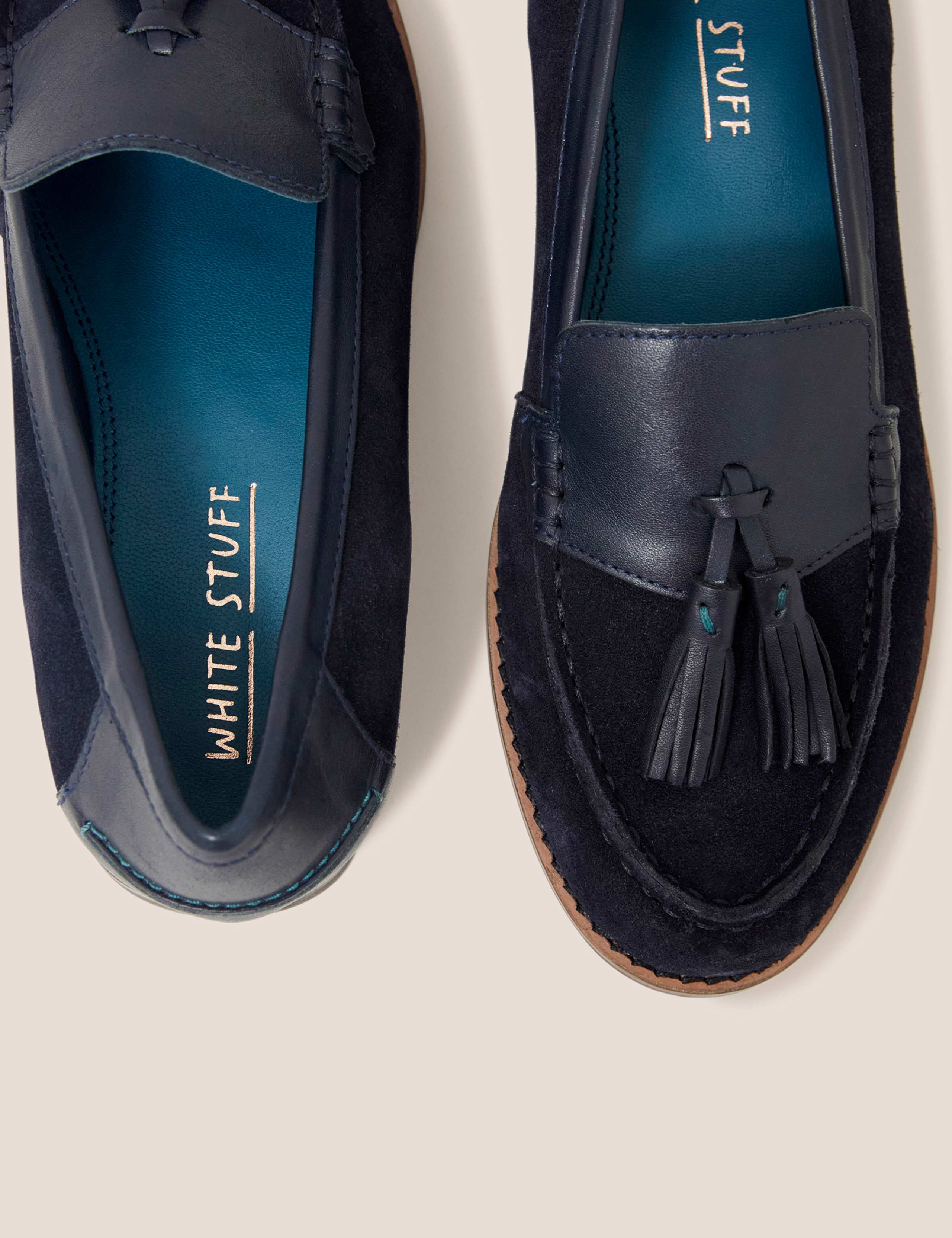 Suede Tassel Block Heel Loafers 2 of 3