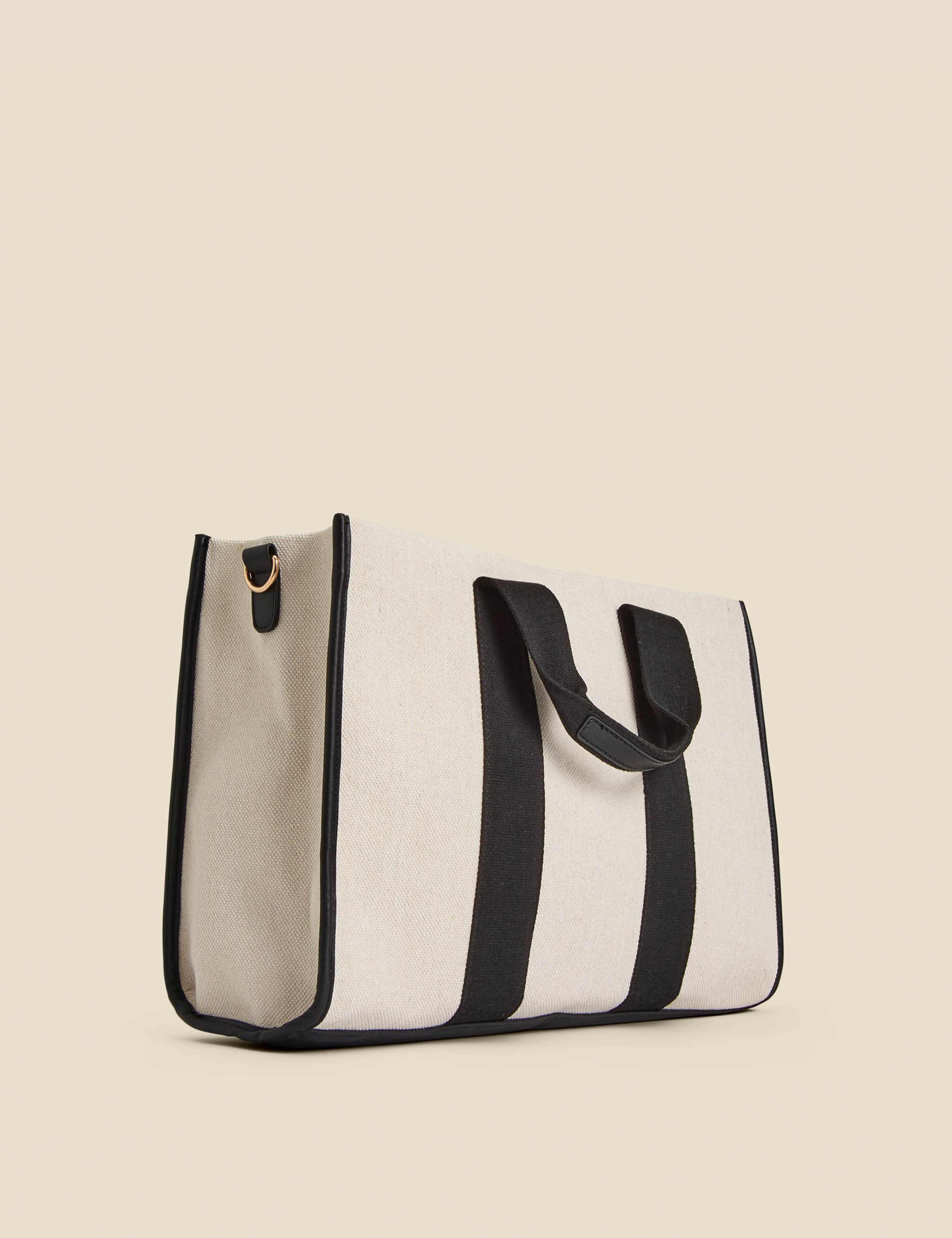 Canvas Striped Tote Bag 2 of 3