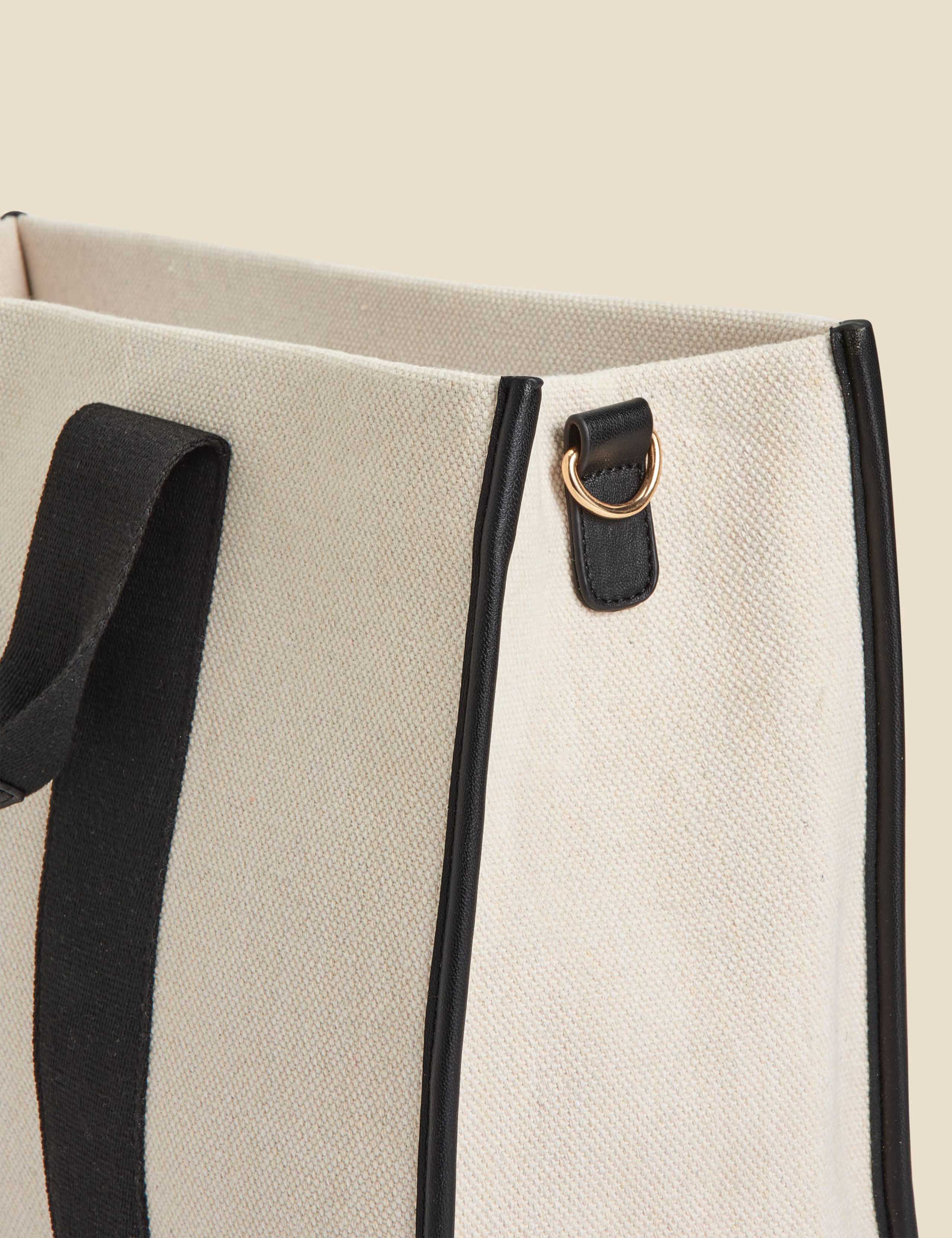 Canvas Striped Tote Bag 3 of 3