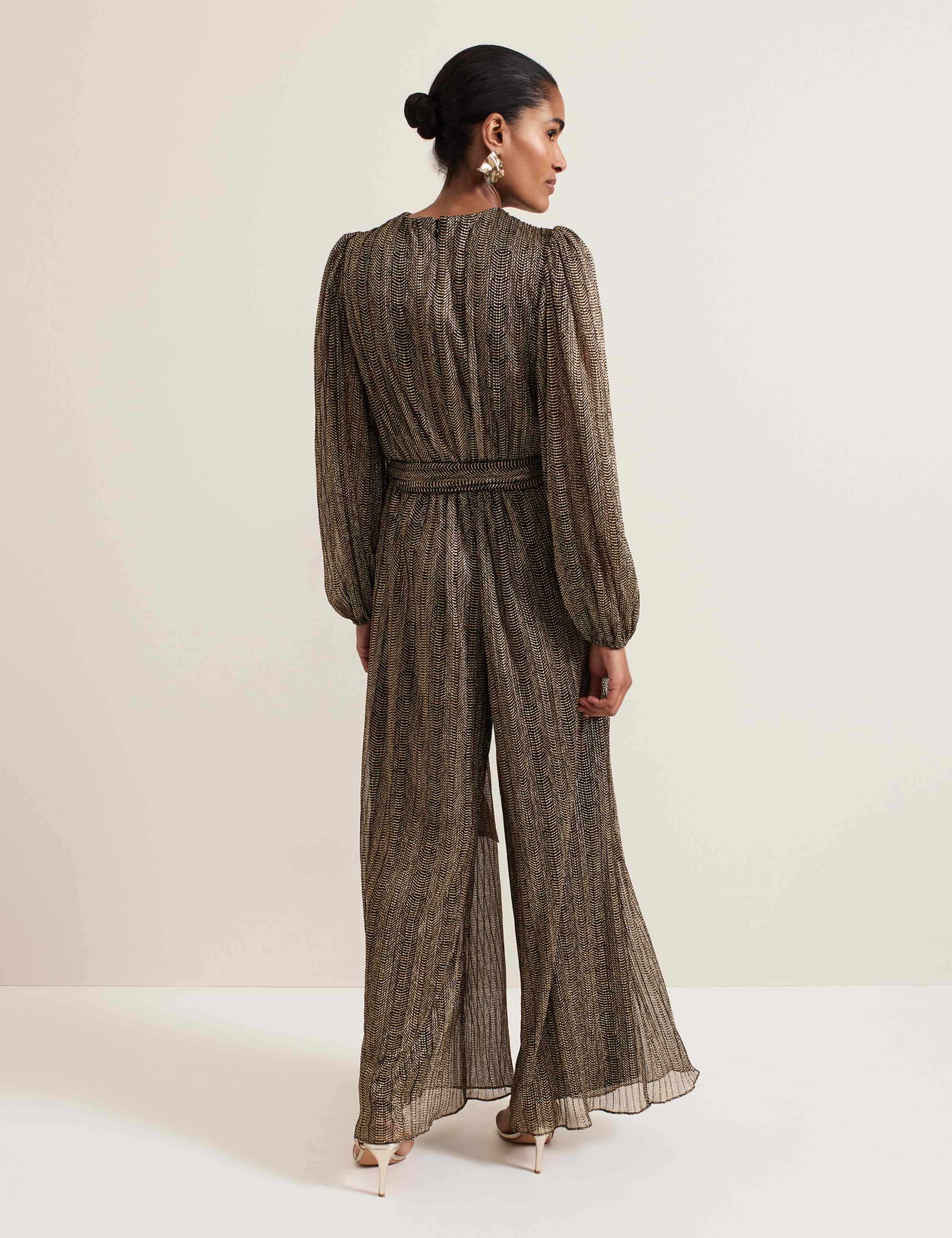 Sparkly Tie Detail Wide Leg Jumpsuit 4 of 8
