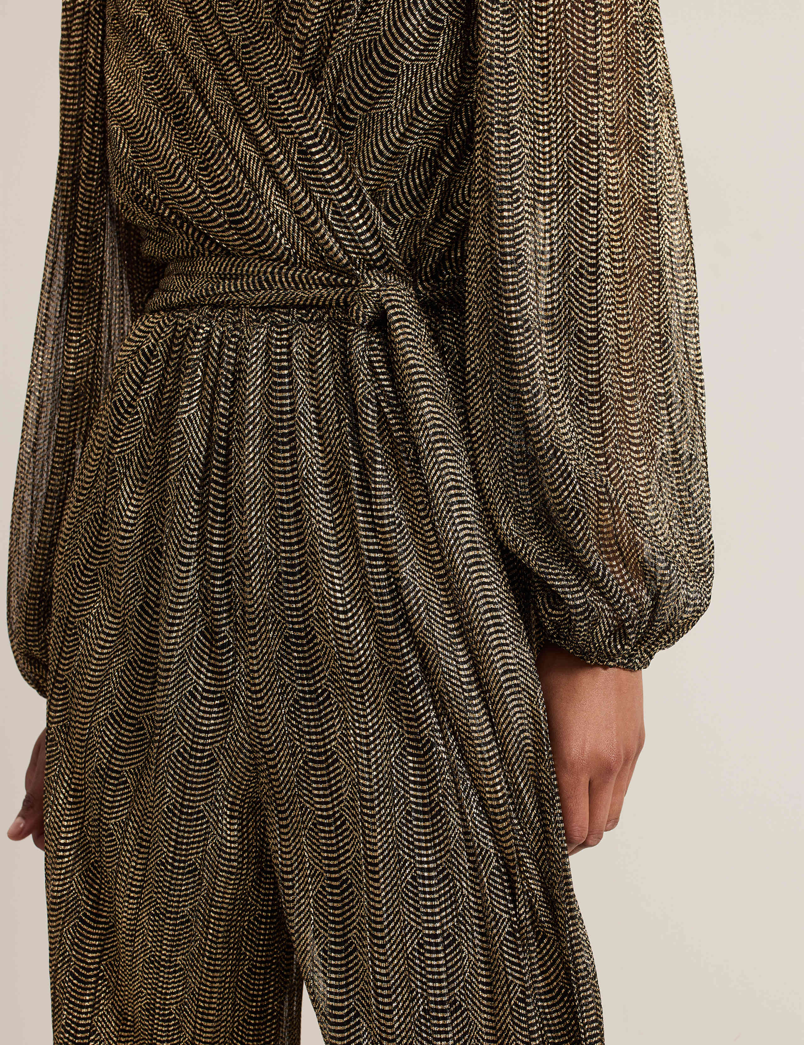 Sparkly Tie Detail Wide Leg Jumpsuit 6 of 8