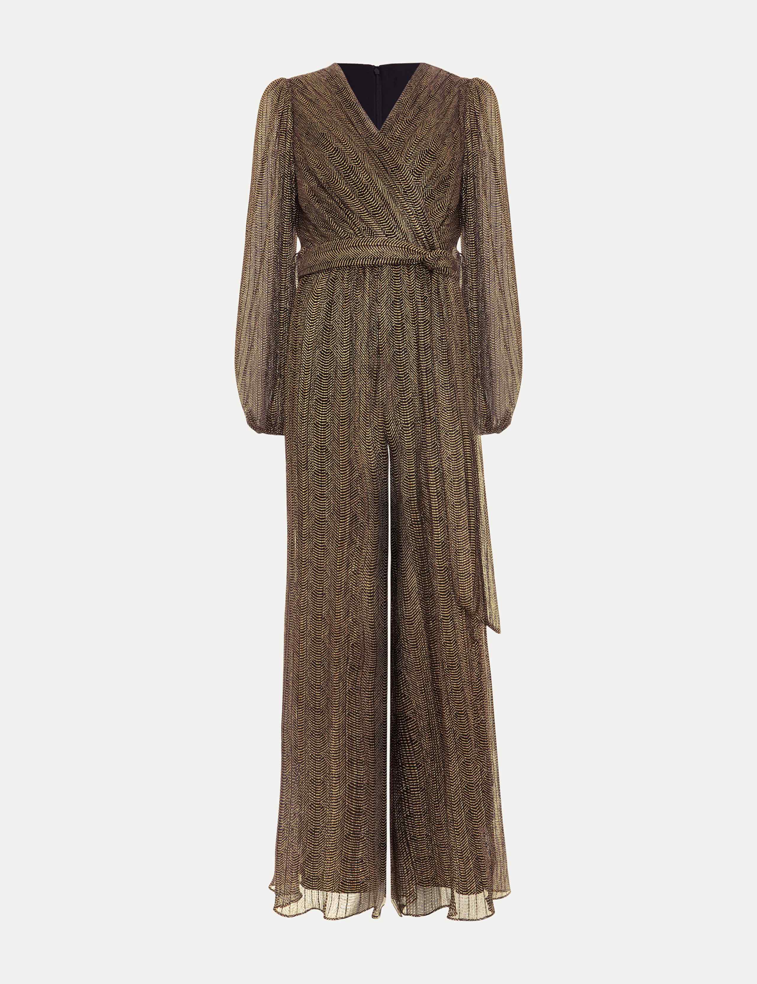 Sparkly Tie Detail Wide Leg Jumpsuit 2 of 8