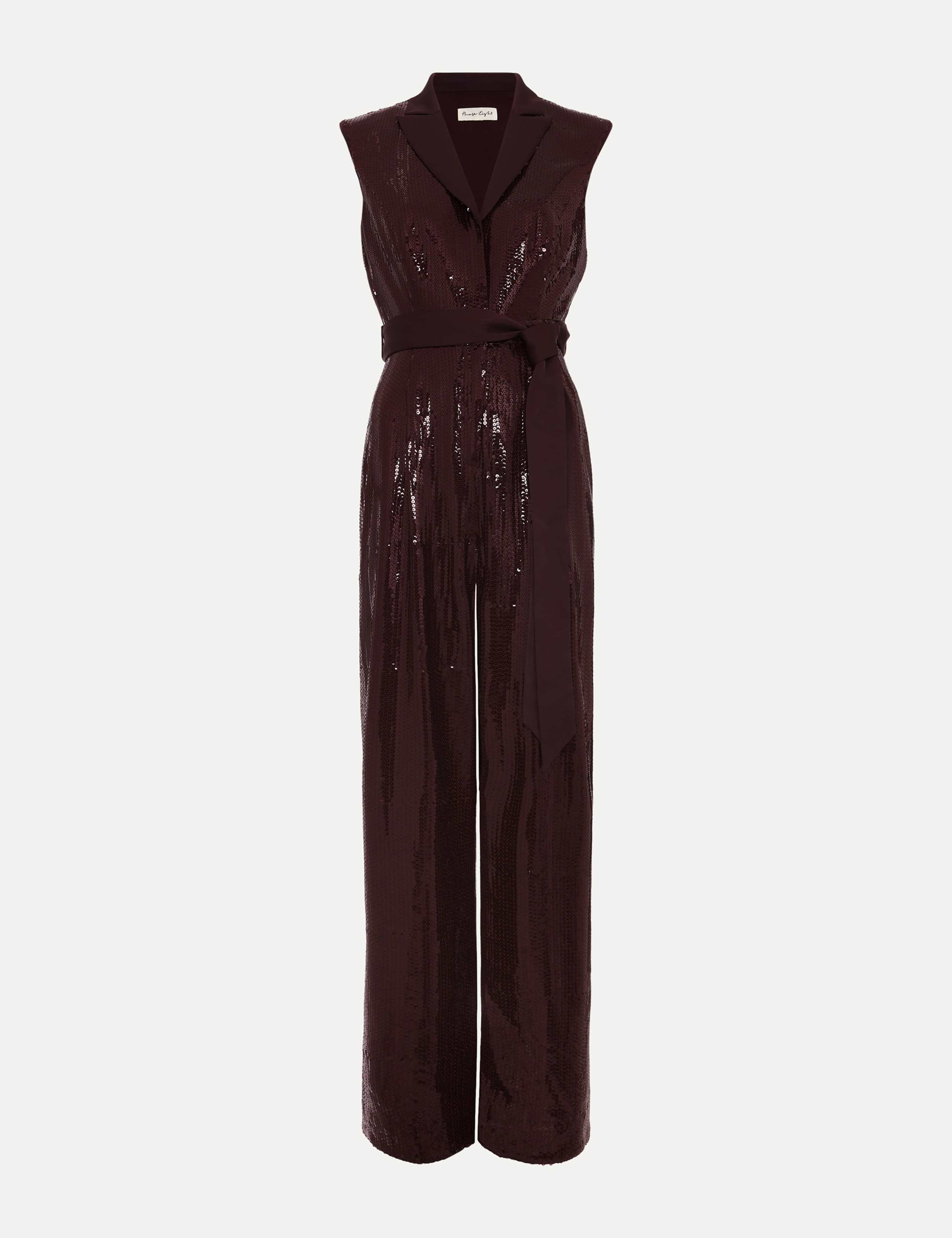 Sequin Belted Wide Leg Jumpsuit 2 of 8