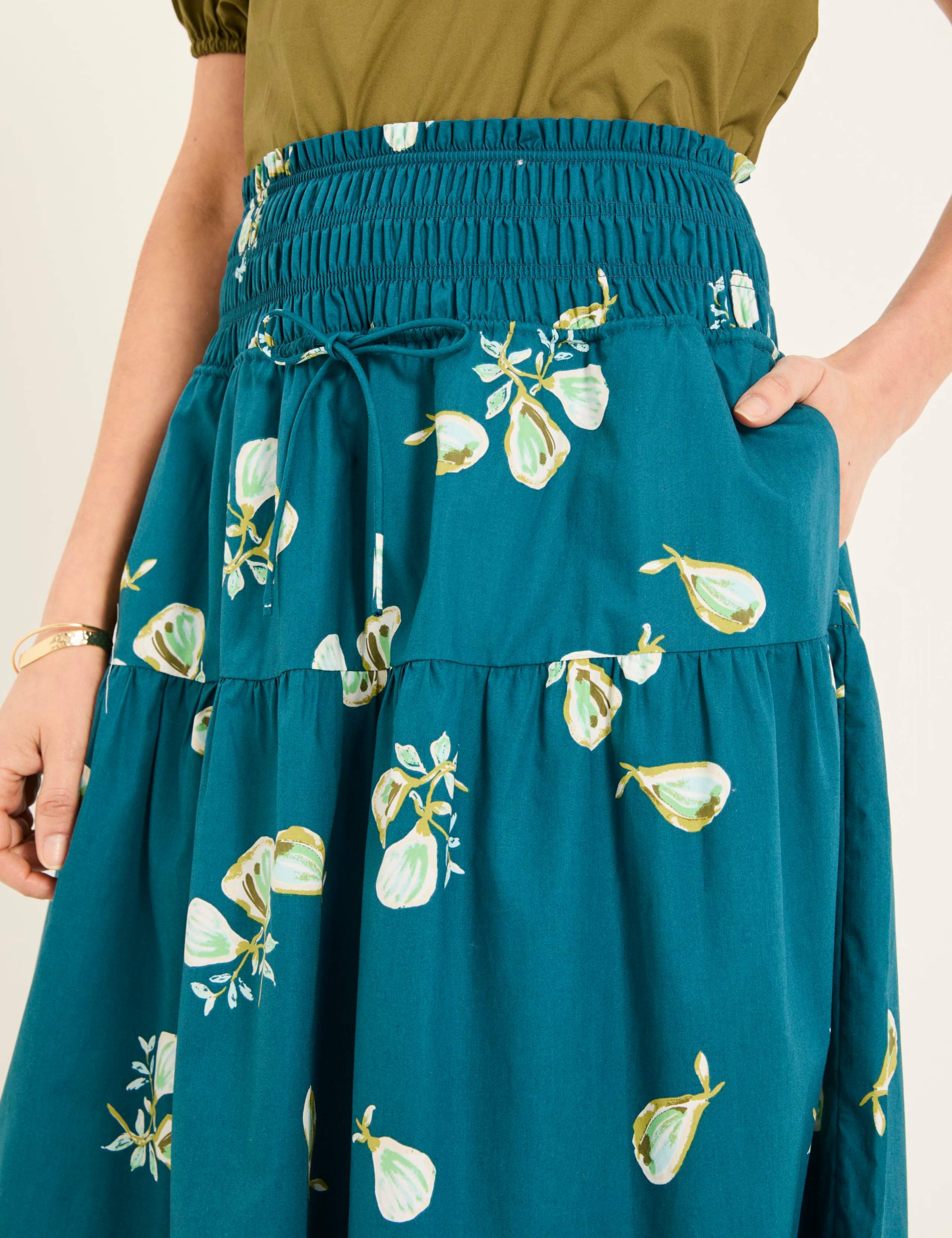 Pure Cotton Printed Midi Tiered Skirt 5 of 6