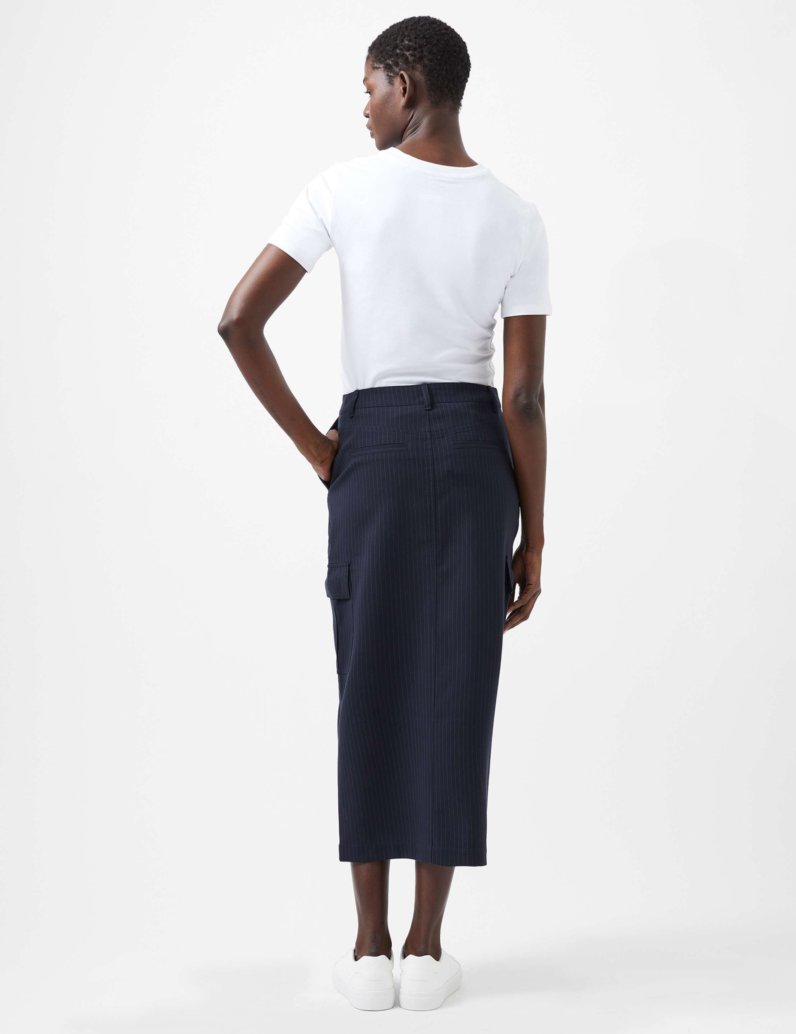 Striped Midi Pencil Skirt 3 of 4