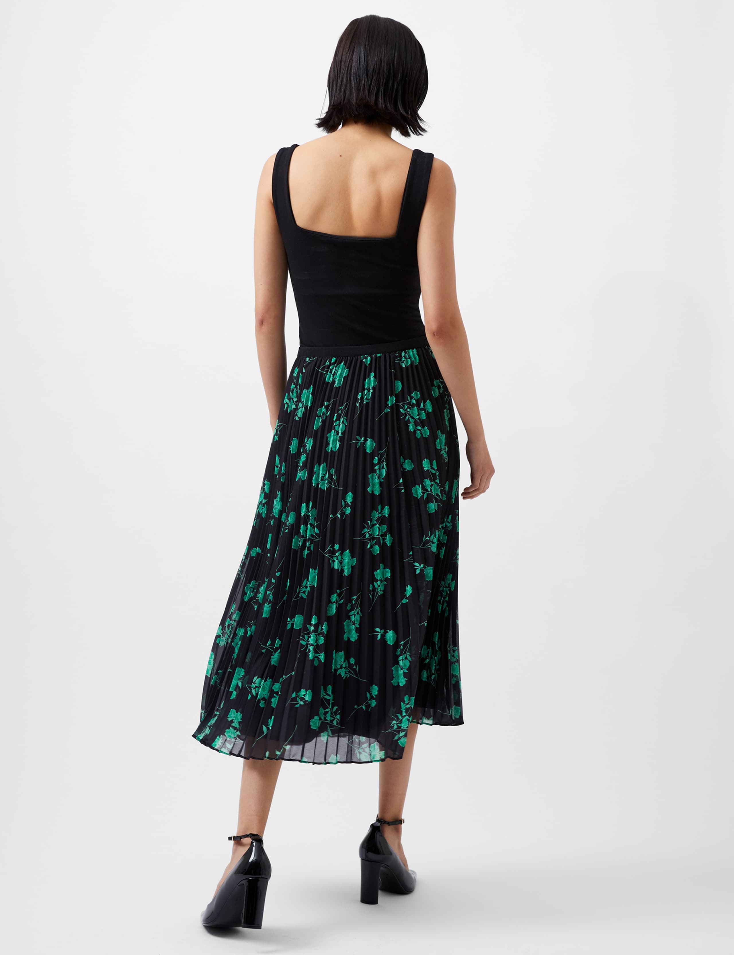 Floral Print Pleated Midi Skirt 3 of 4