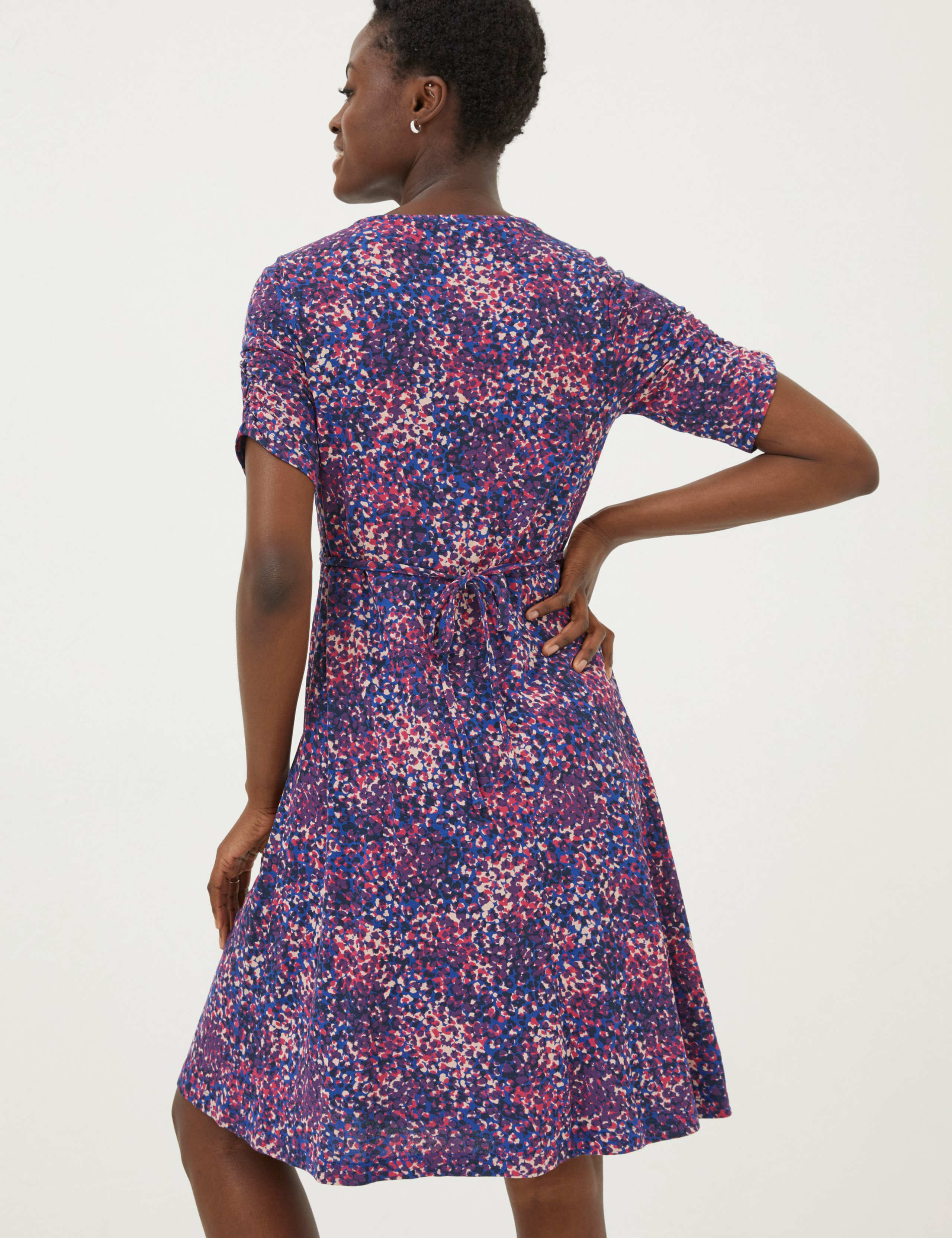 Jersey Printed Knee Length Waisted Dress 2 of 5