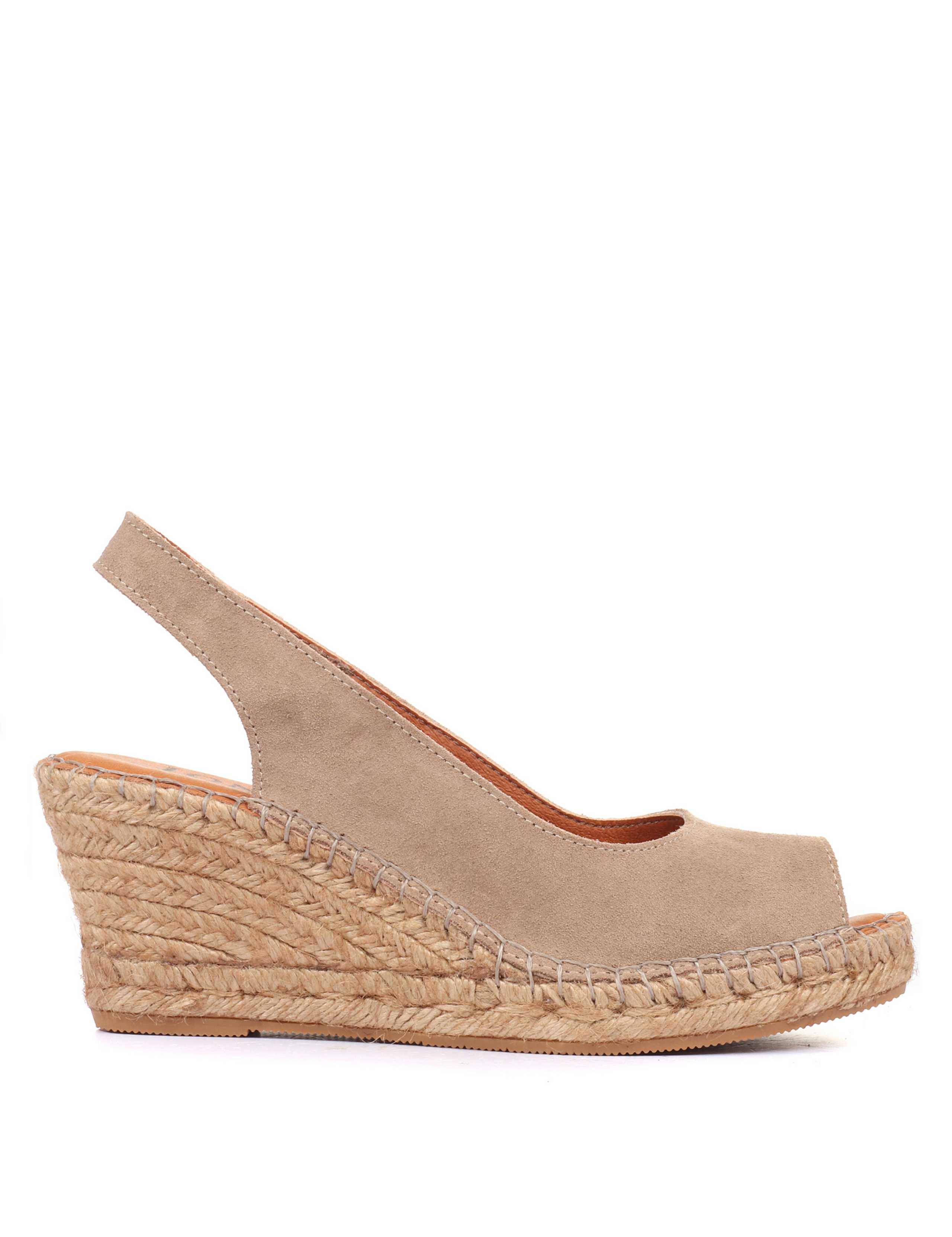 Standard Fit Suede Wedge Open Toe Espadrilles 2 of 7
