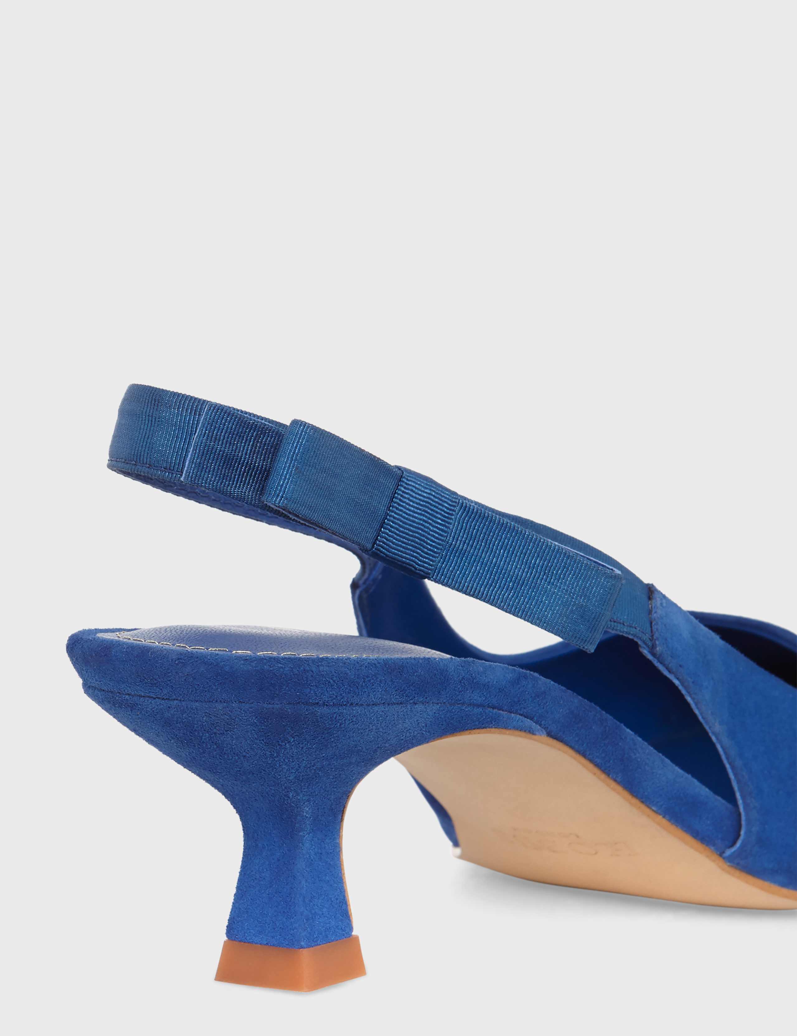 Suede Kitten Heel Pointed Slingback Shoes 3 of 3